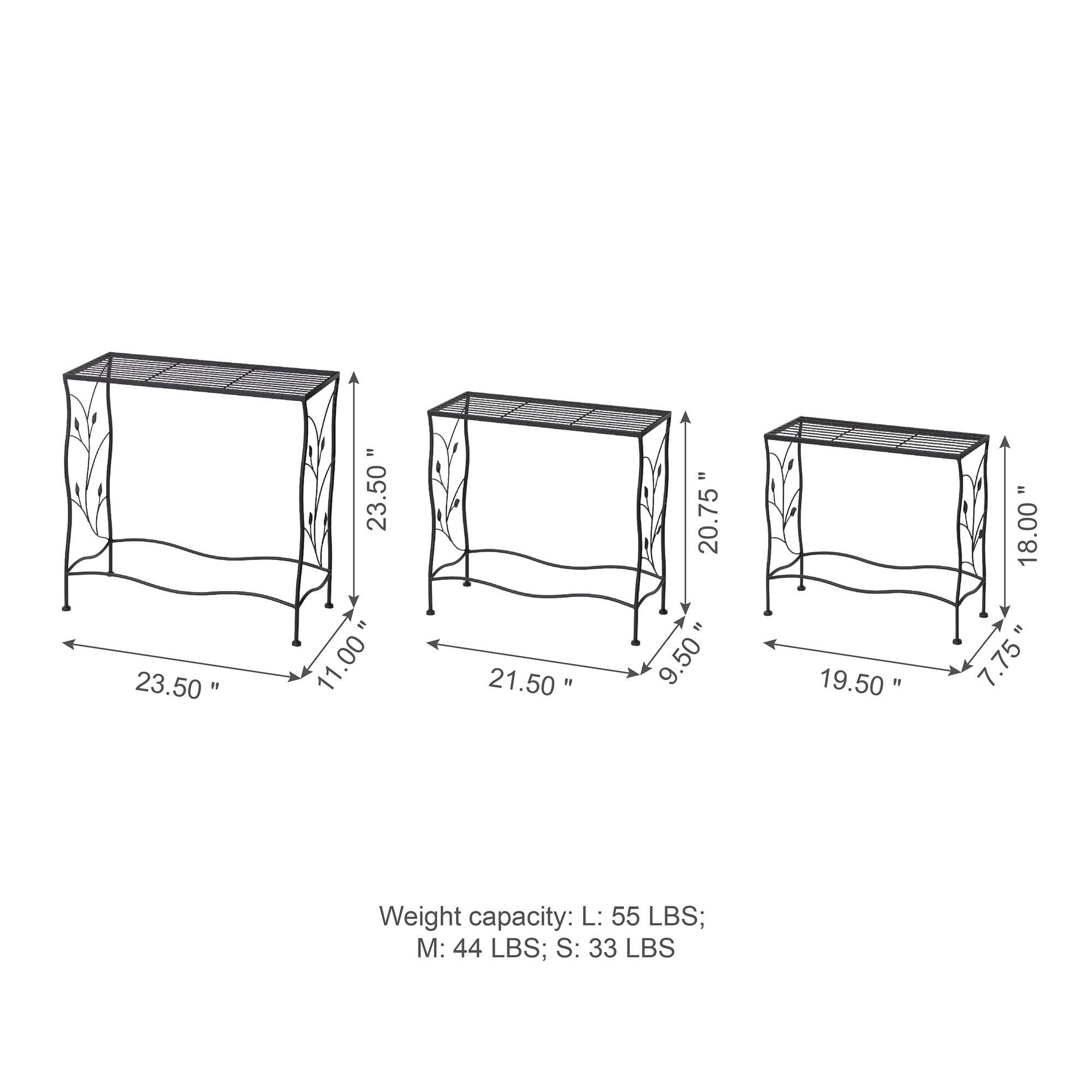 Glitzhome® Black Rectangular Nesting Metal Planter Set