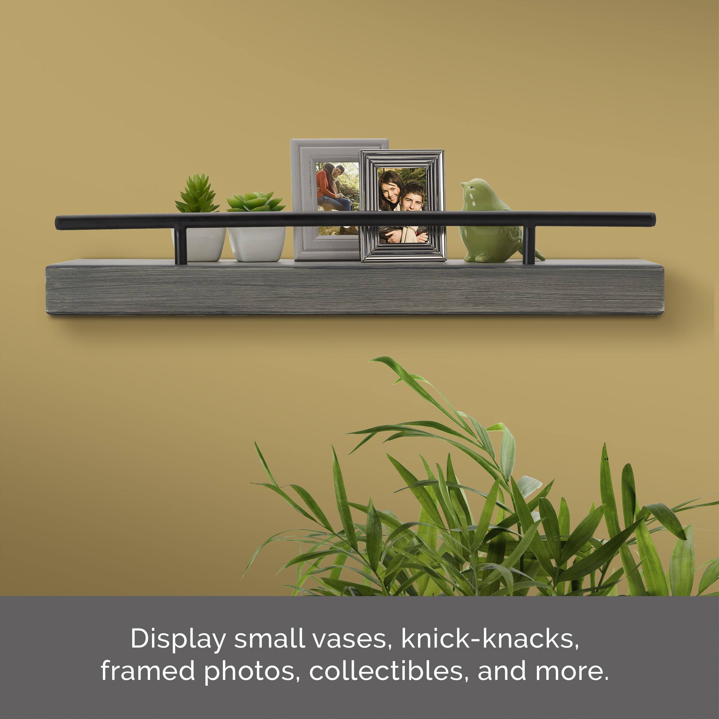 Melannco MDF & Metal Railing 24" Shelf