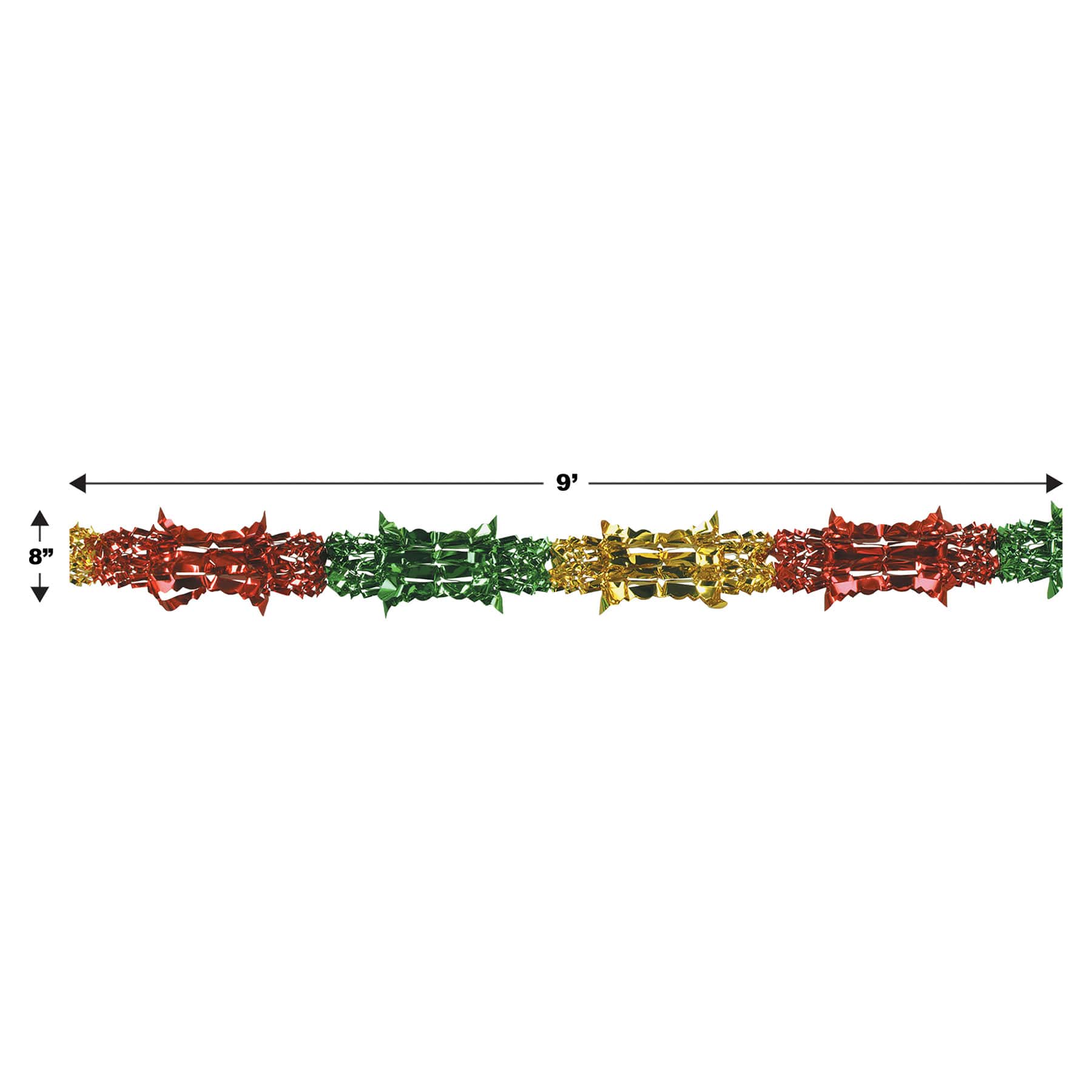 Beistle 9ft. Red, Green & Gold Metallic Garlands, 2ct.