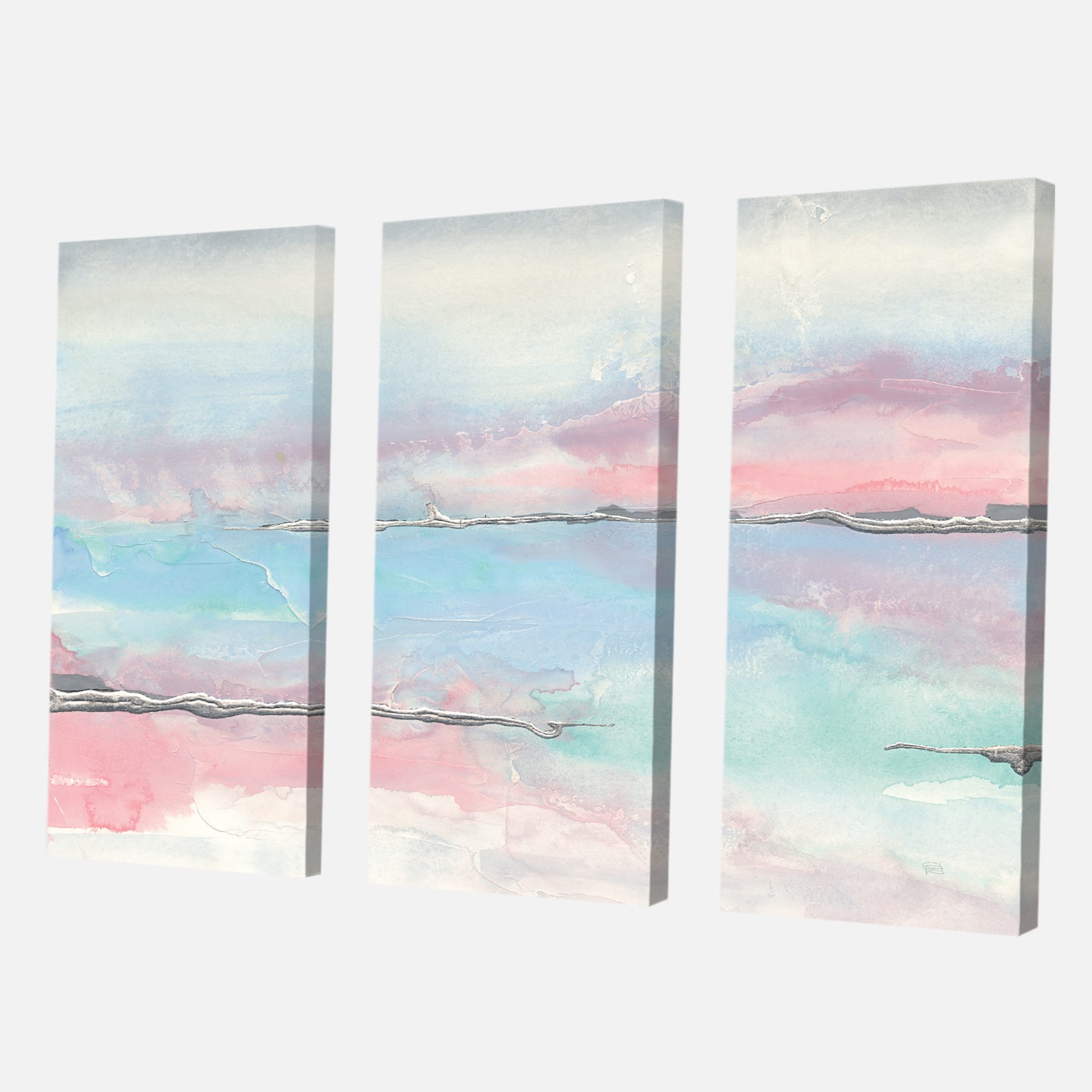 Designart - Metallic Shabby Pink II - Shabby Chic Premium Canvas Wall Art