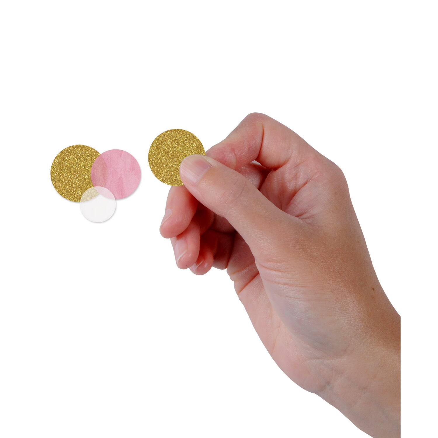 Beistle 1/2oz. Pink & Gold Dot Deluxe Sparkle Confetti Packs, 2ct.