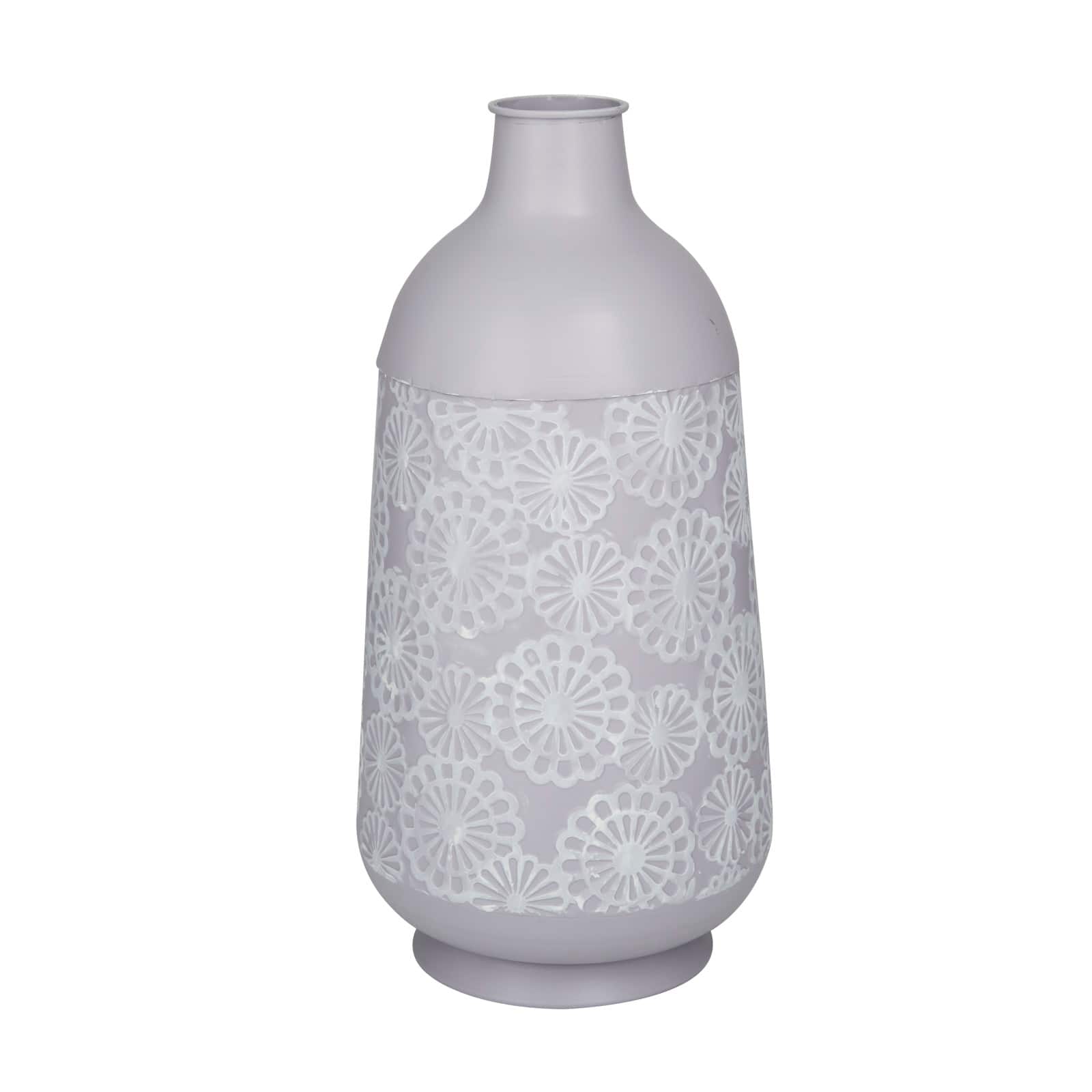 Grey Iron French Country Vase, 16" x 8" x 8"