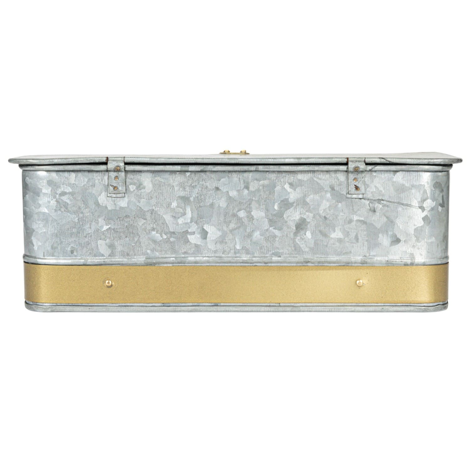 Hello Honey® Silver Rectangular Metal Nesting Storage Boxes with Hasp Lock