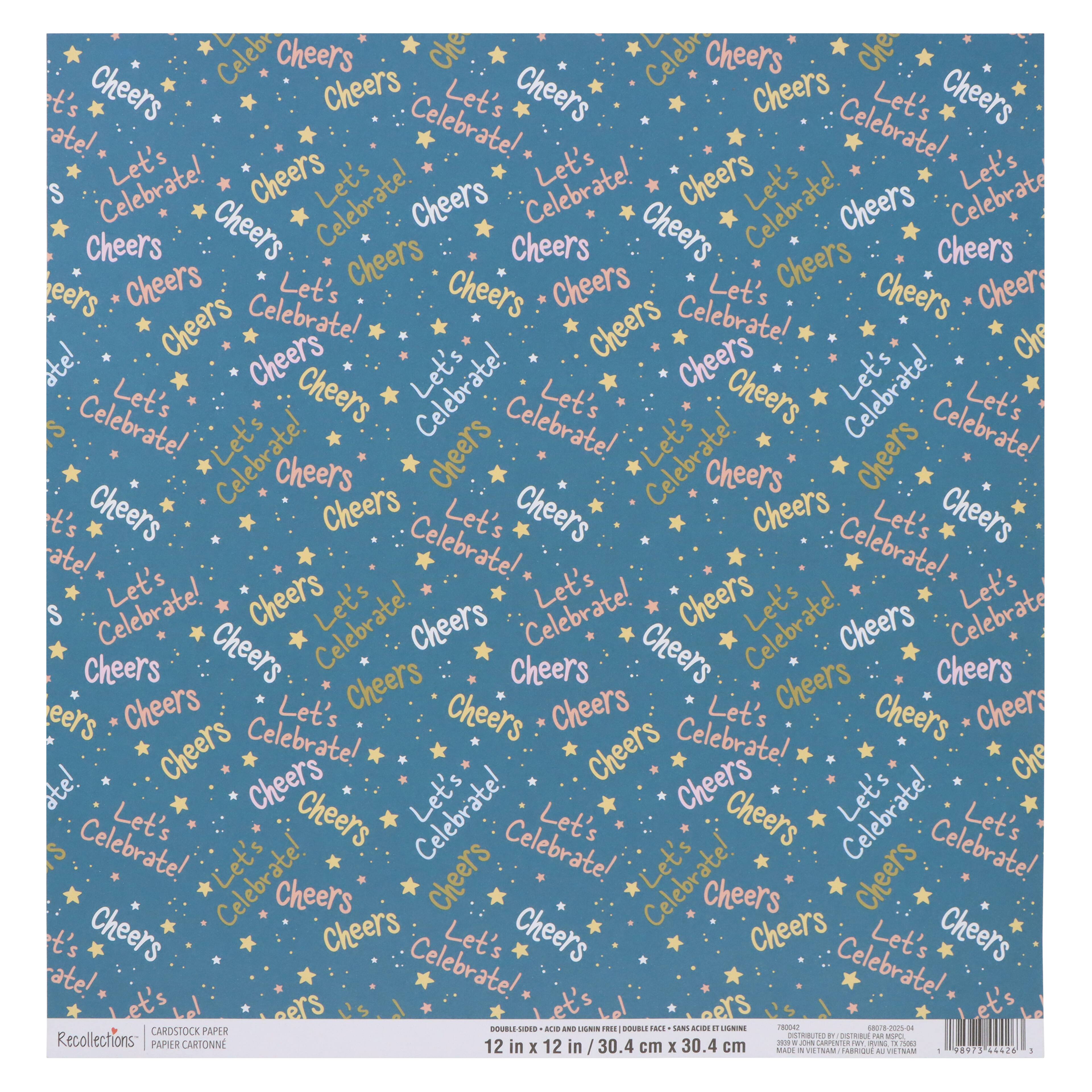 12" x 12" Double-Sided Cheers Cardstock Paper by Recollections™