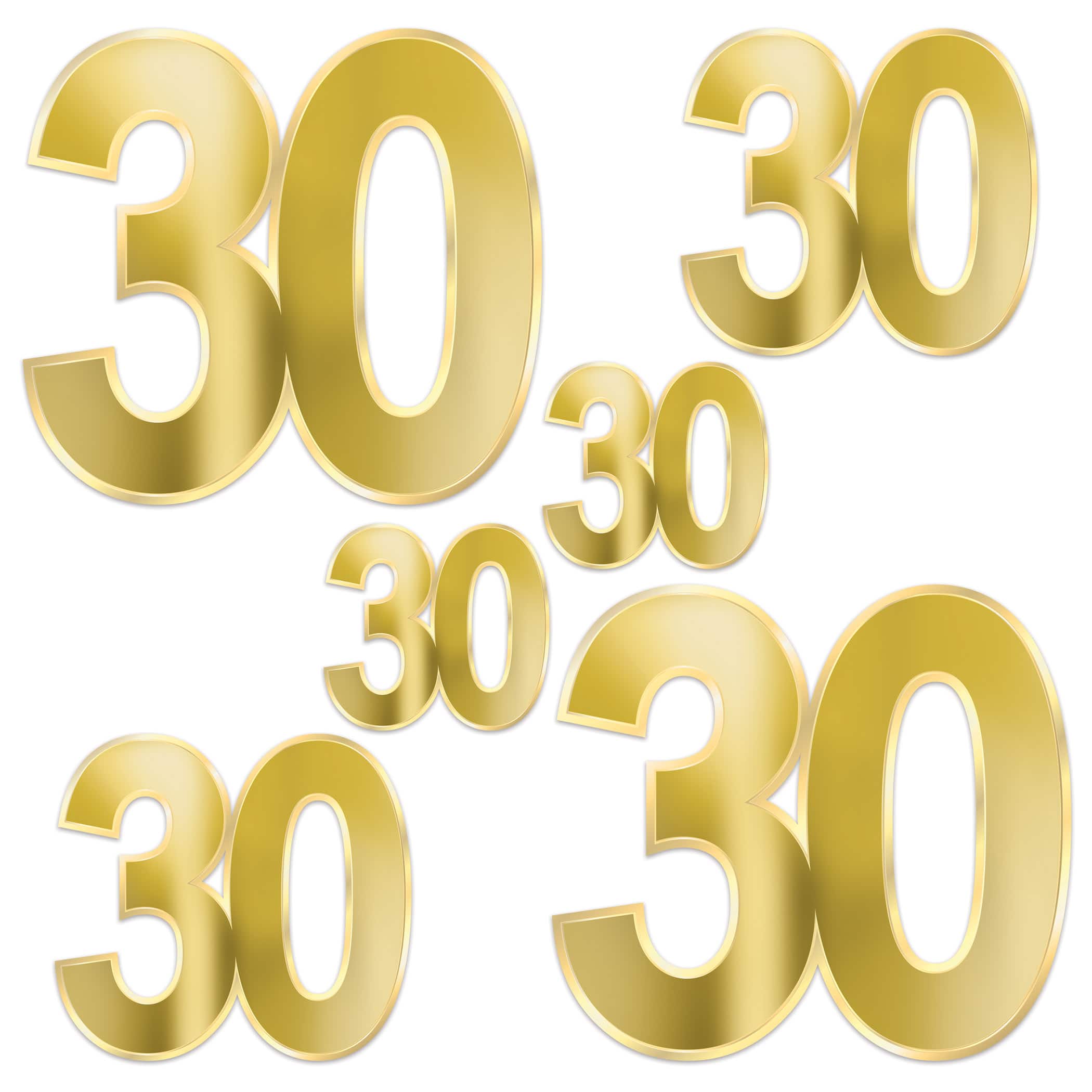 Beistle Gold Foil 30th Birthday Cutouts, 12ct.