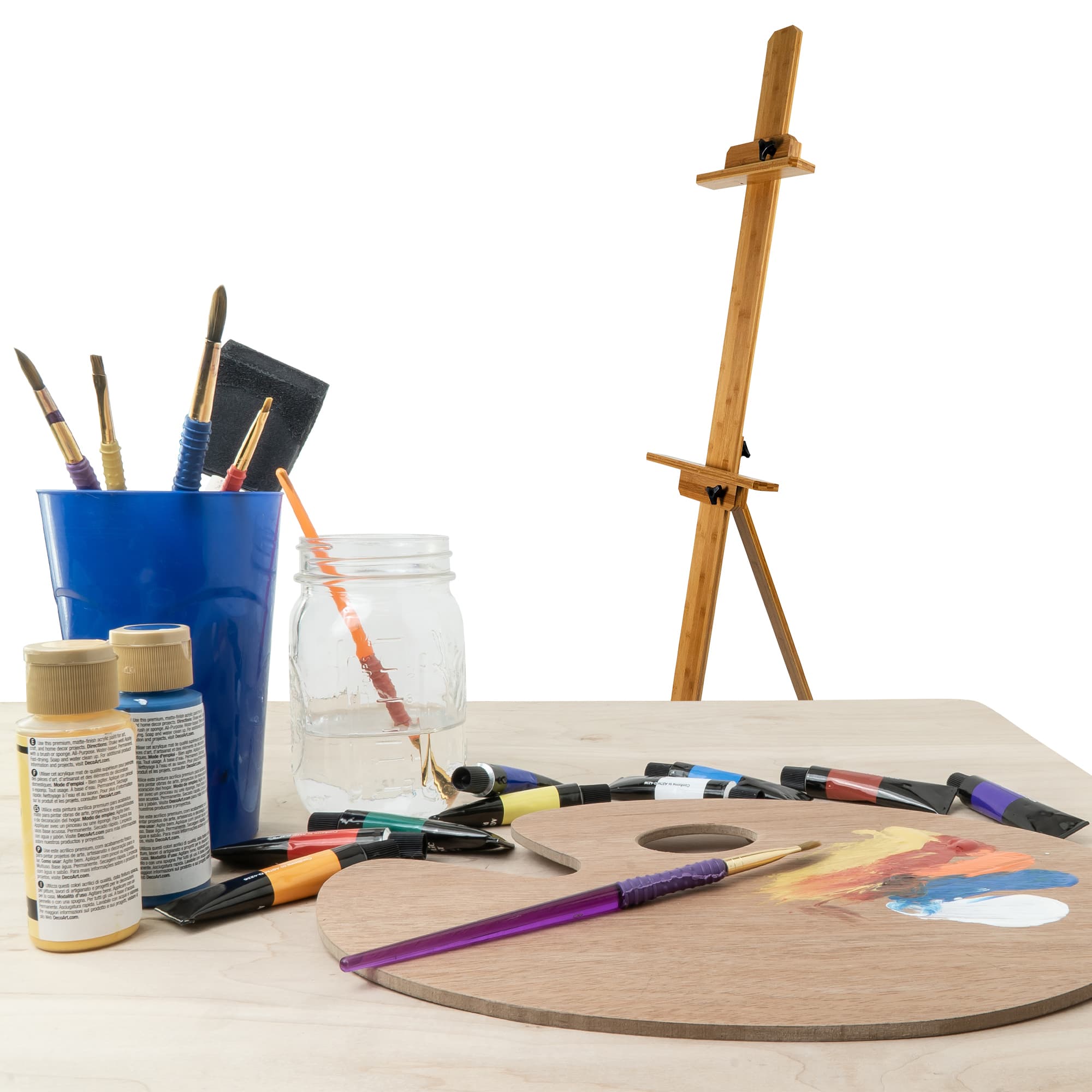 Pacific Arc Full-Size Mast Style Bamboo Studio Easel
