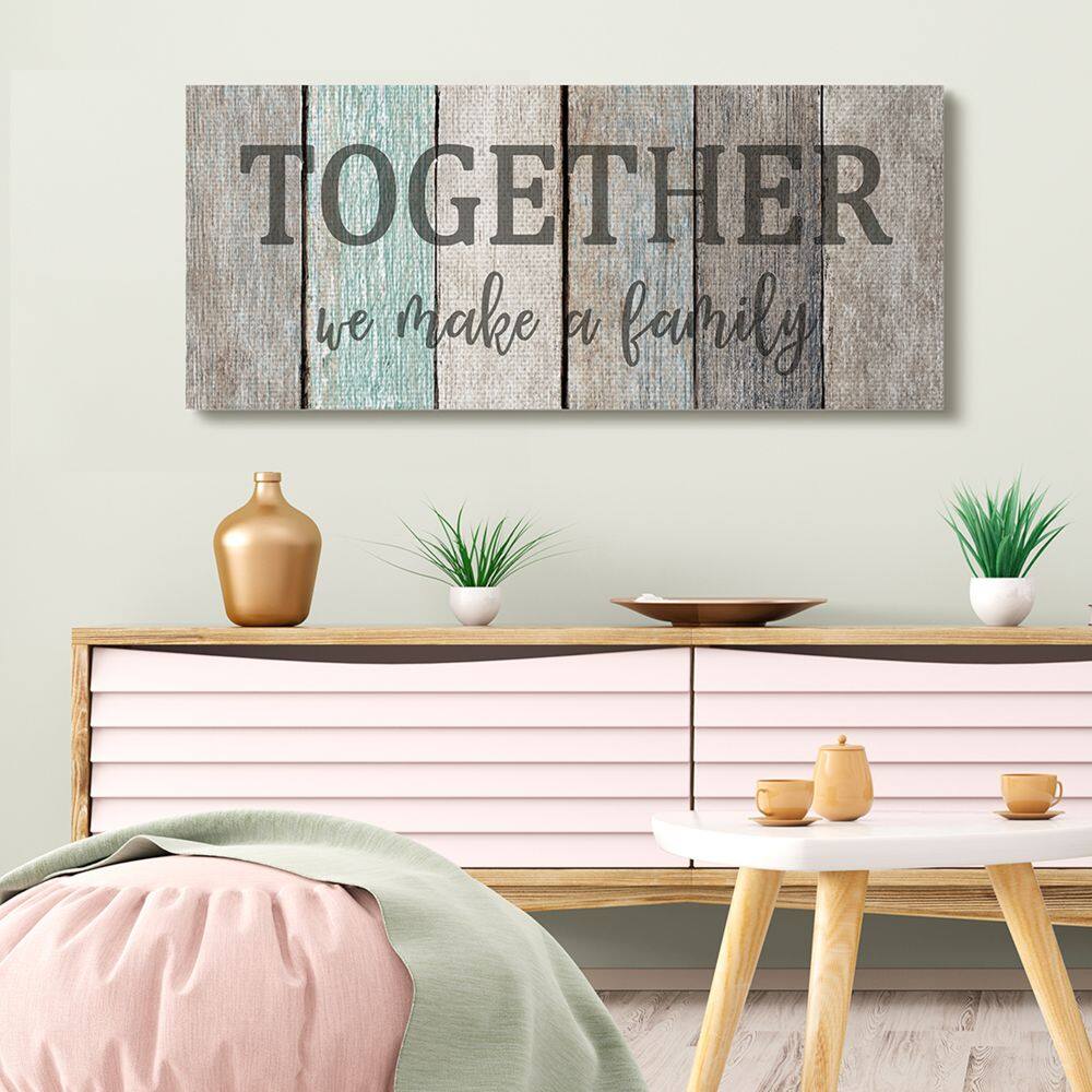 Stupell Industries Together We Make a Family Quote Rustic Sign Home Text Canvas Wall Art