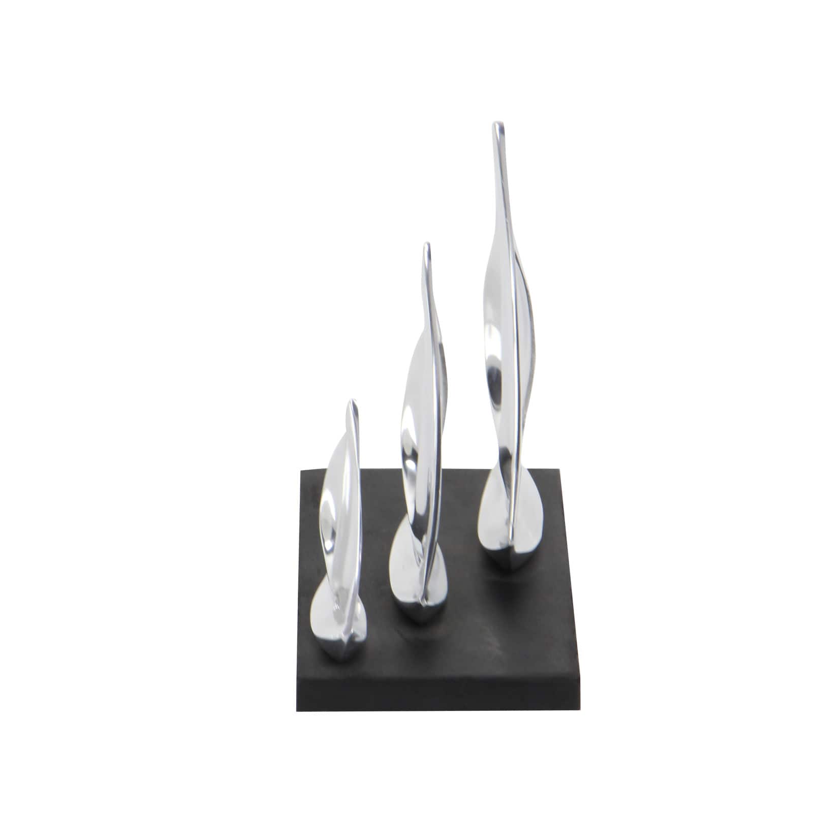 11" Silver Sail Boat Coastal Sculpture