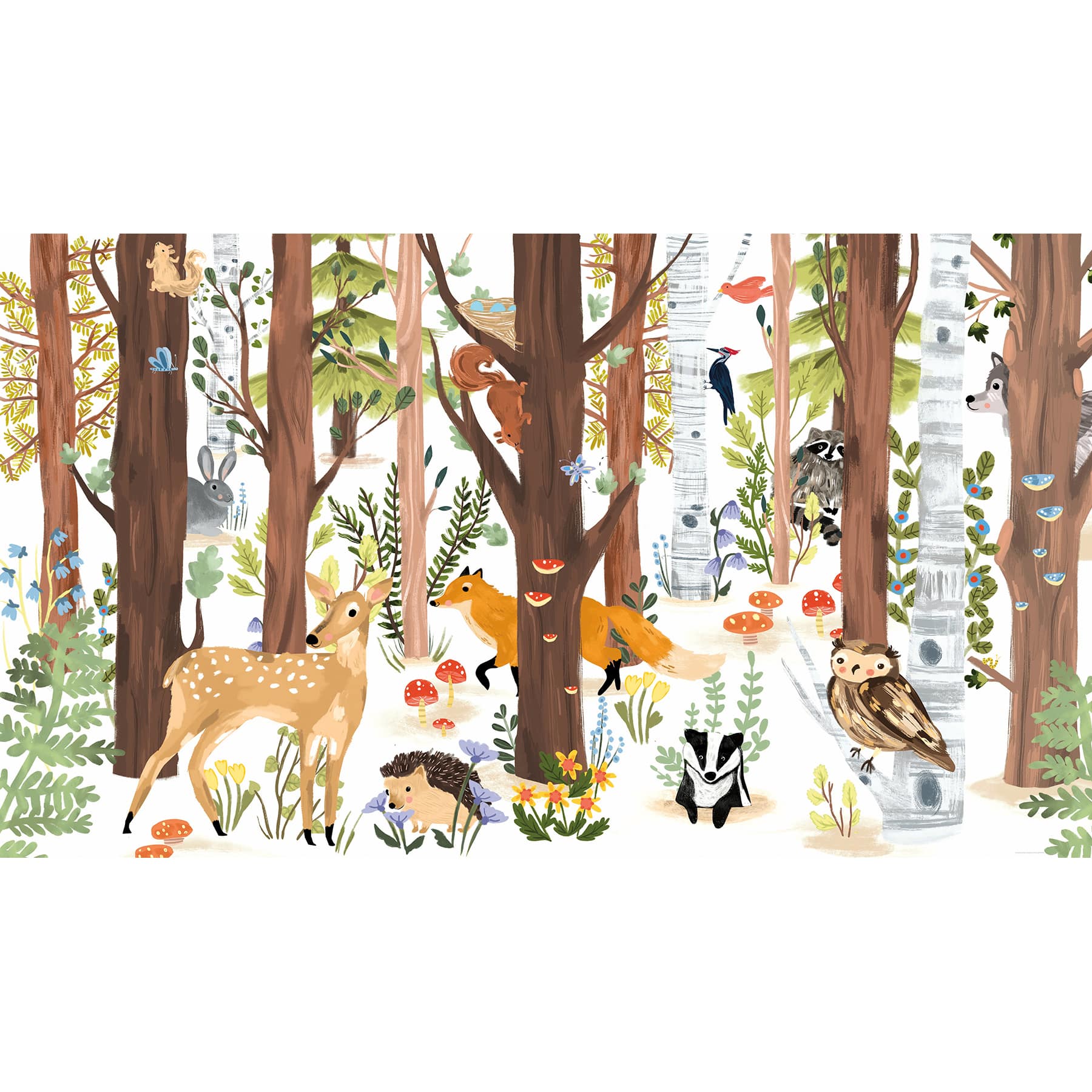 RoomMates Forest Animal Hide & Seek Peel & Stick Wall Mural