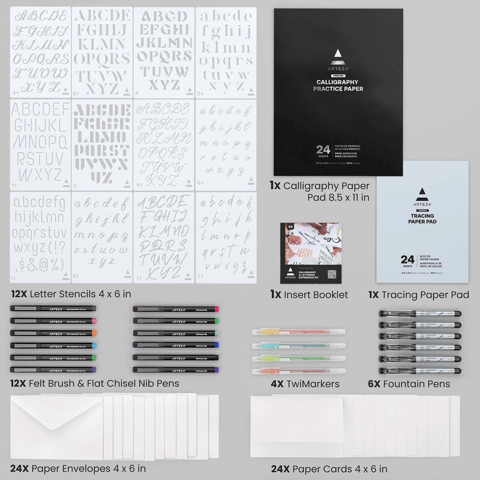 Arteza® Experience Box 85 Piece Calligraphy and Lettering Party Kit