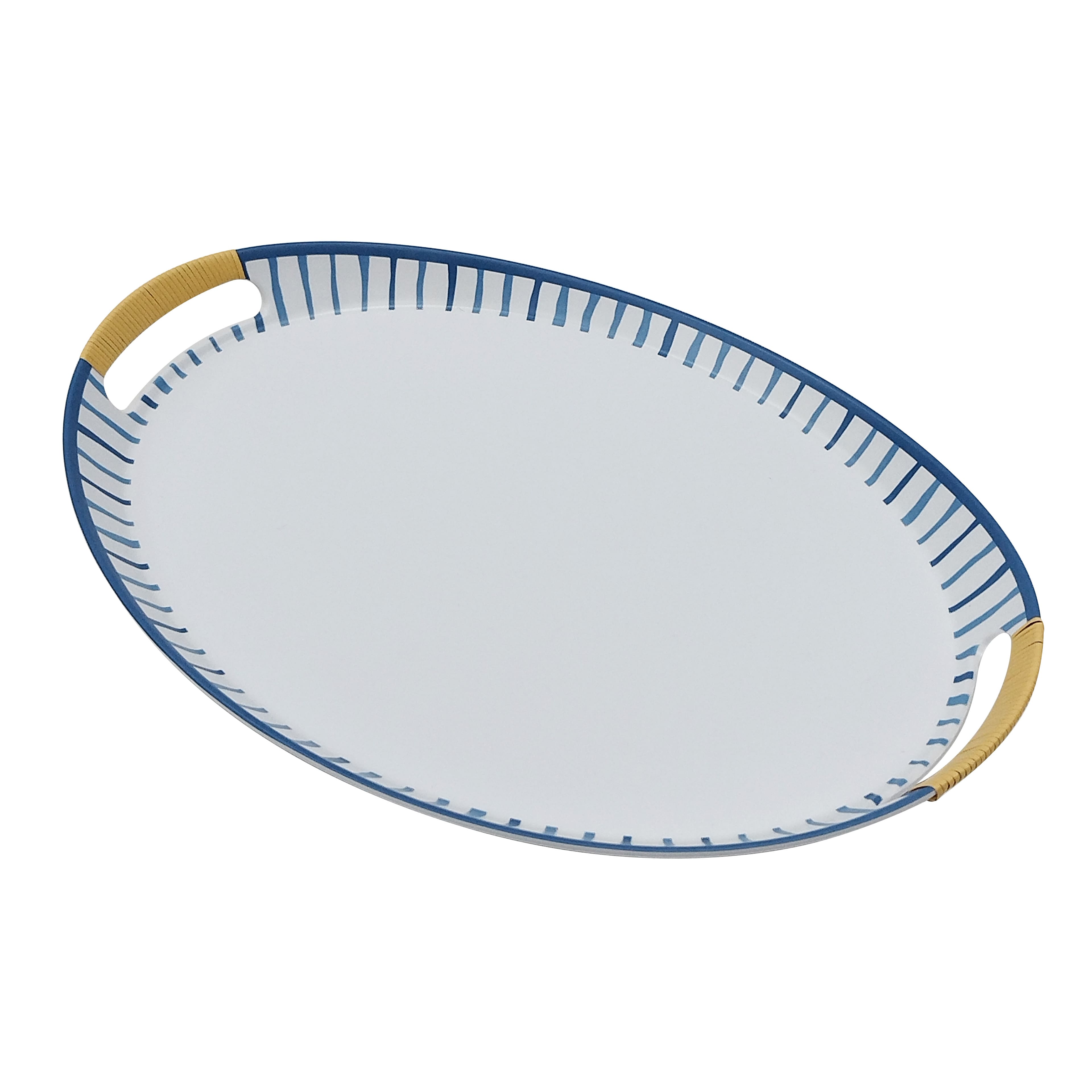 17" Oval Melamine Tray with Wrapped Handles by Celebrate It™