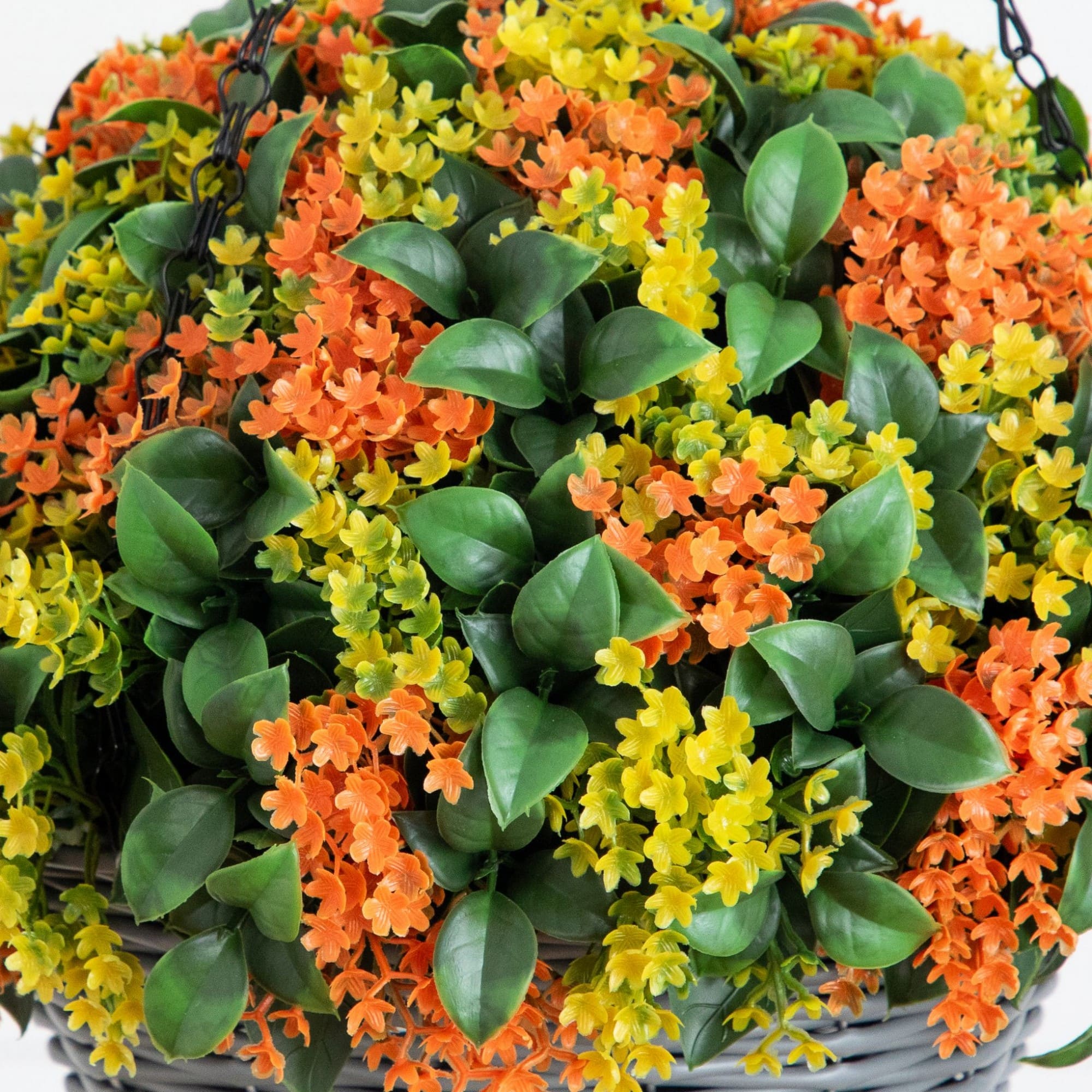 22" UV Resistant Autumn Artificial Fall Gardenia Hanging Basket