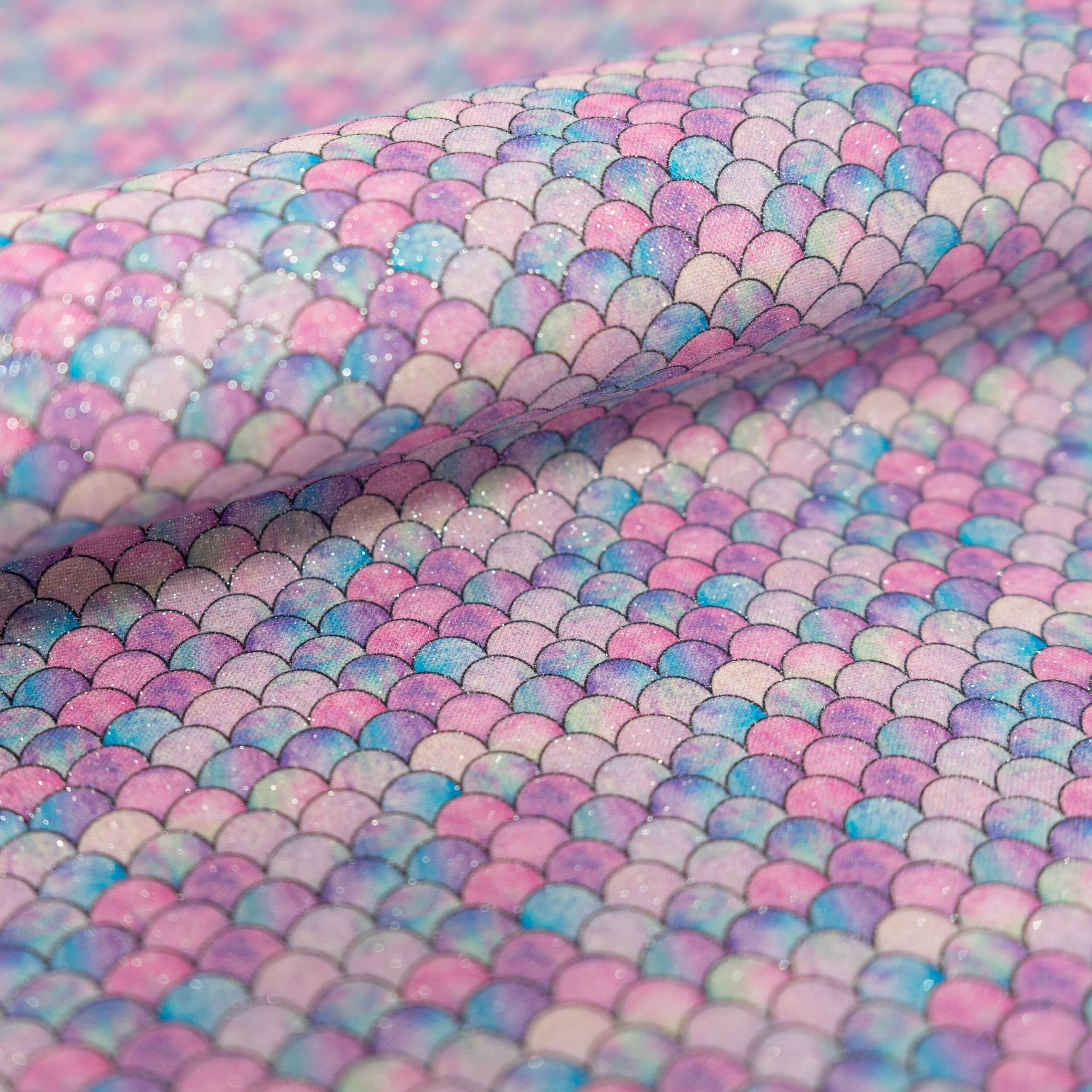 SINGER Mermaids Glitter Print Cotton Fabric