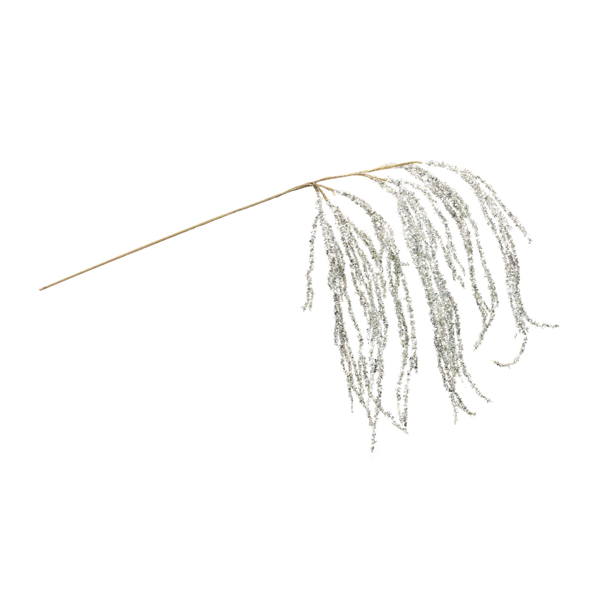 Silver Hanging Tinsel Branches, 2ct.