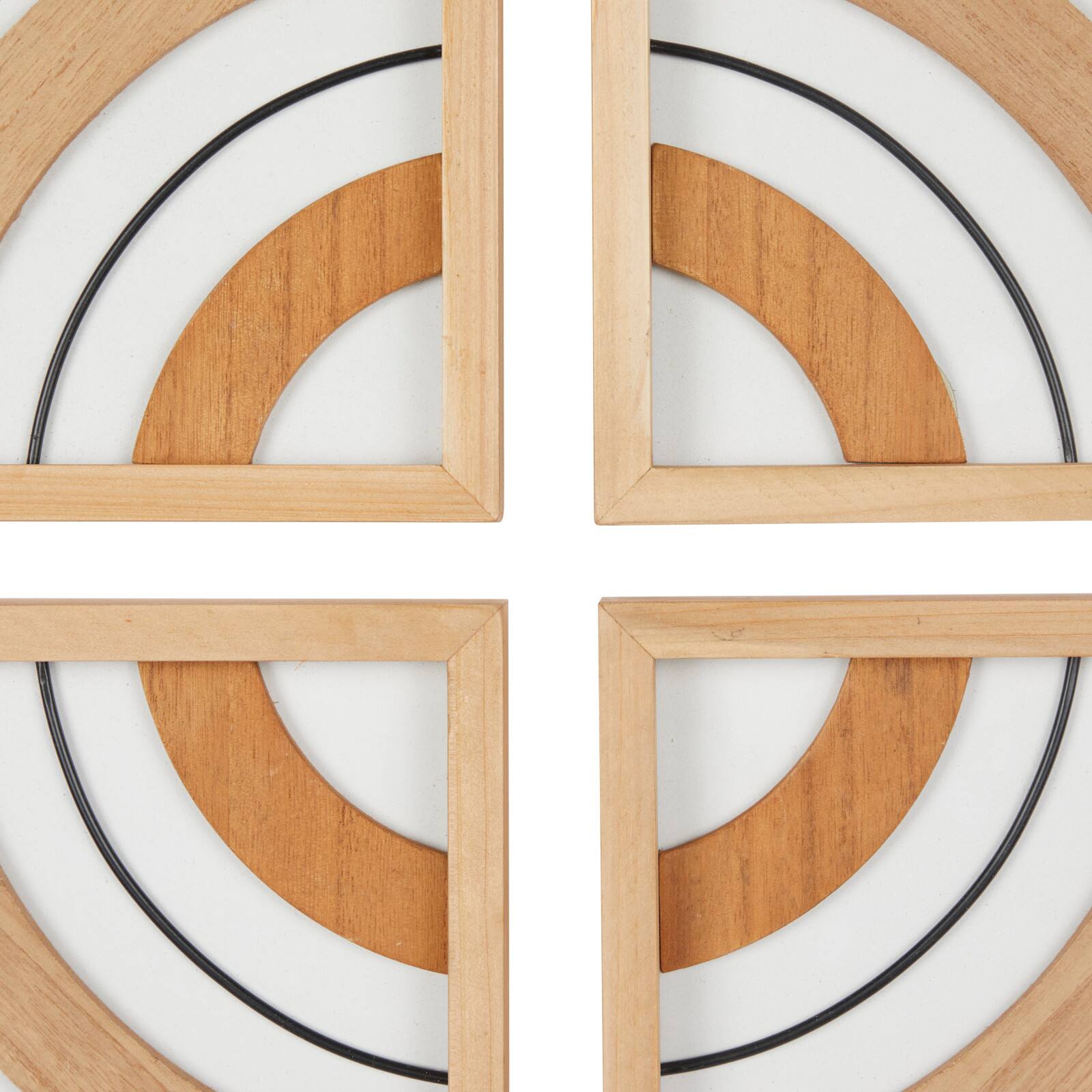Brown Wood Geometric Wall Décor Set