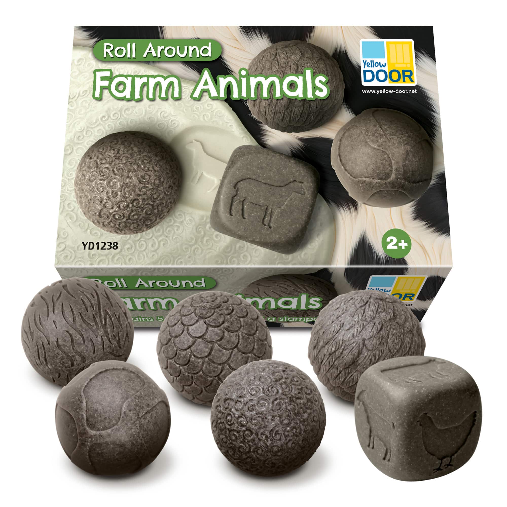 Yellow Door 1.75" Round Roll Around Farm Animals Roller Set