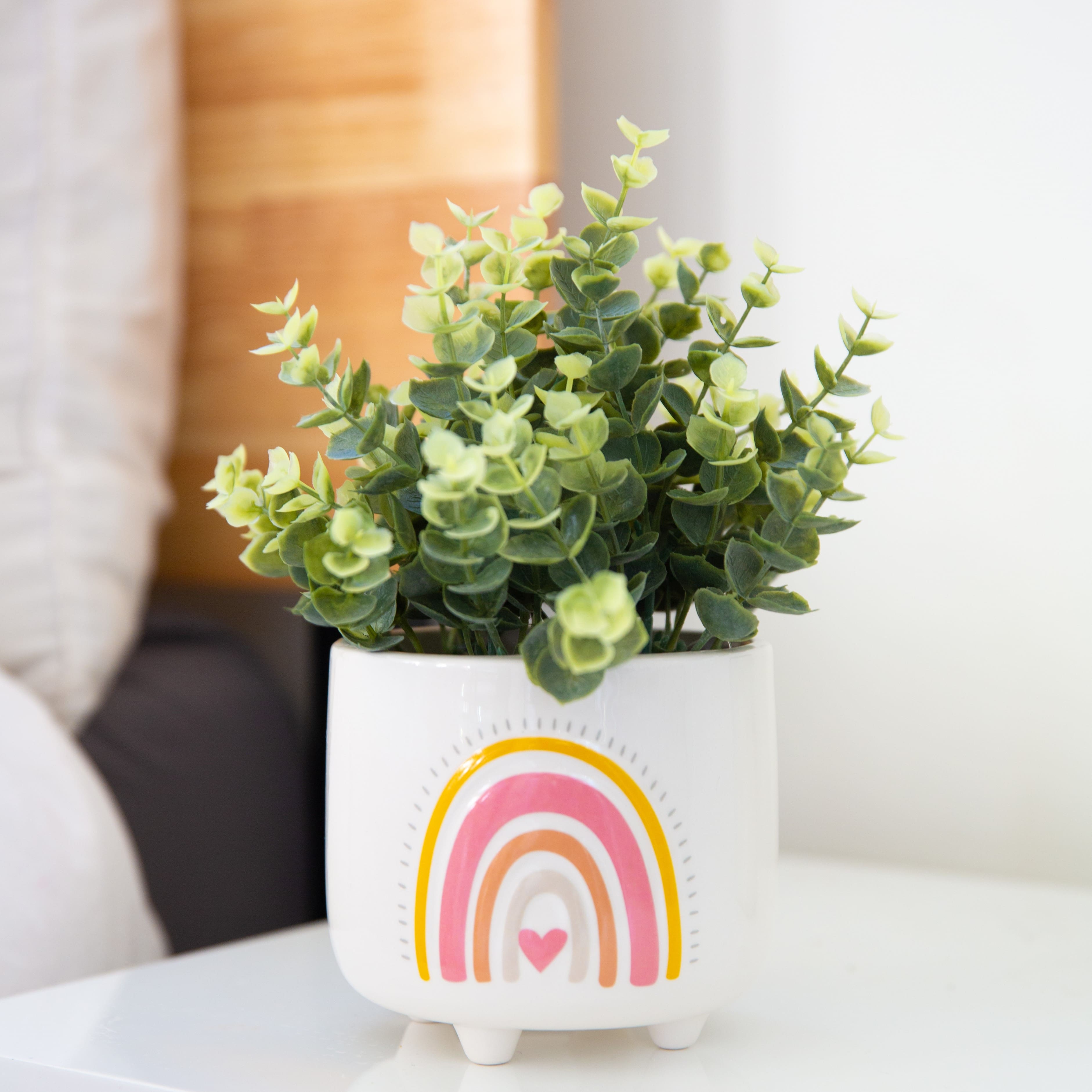 Flora Bunda® Eucalyptus In 4.75" Double Rainbow Footed Pot
