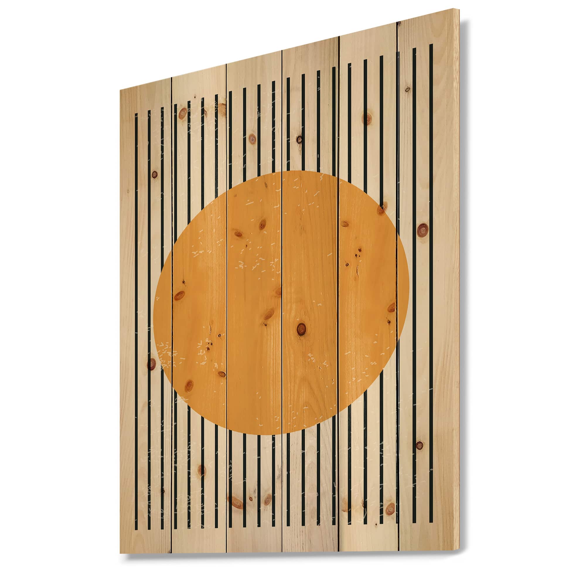 Designart - Minimal Geometric Compostions Of Elementary Forms XI - Modern Print on Natural Pine Wood