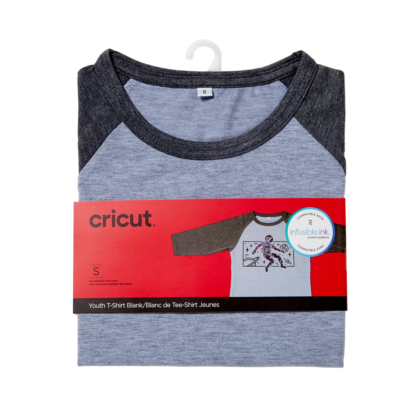 Cricut® Unisex Youth Raglan Sleeve T-Shirt Blank