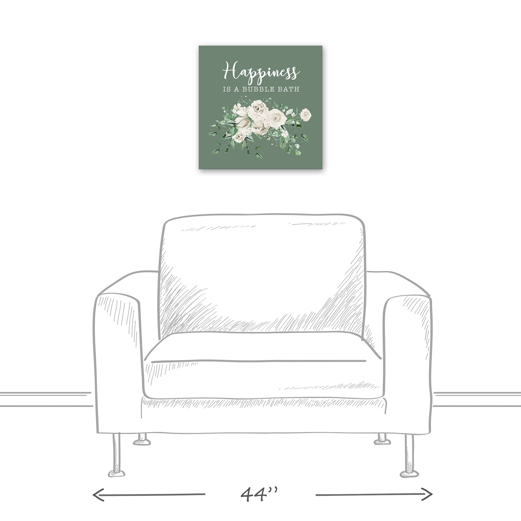 Happiness Is A Bubble Bath 16" x 16" Canvas Wall Art
