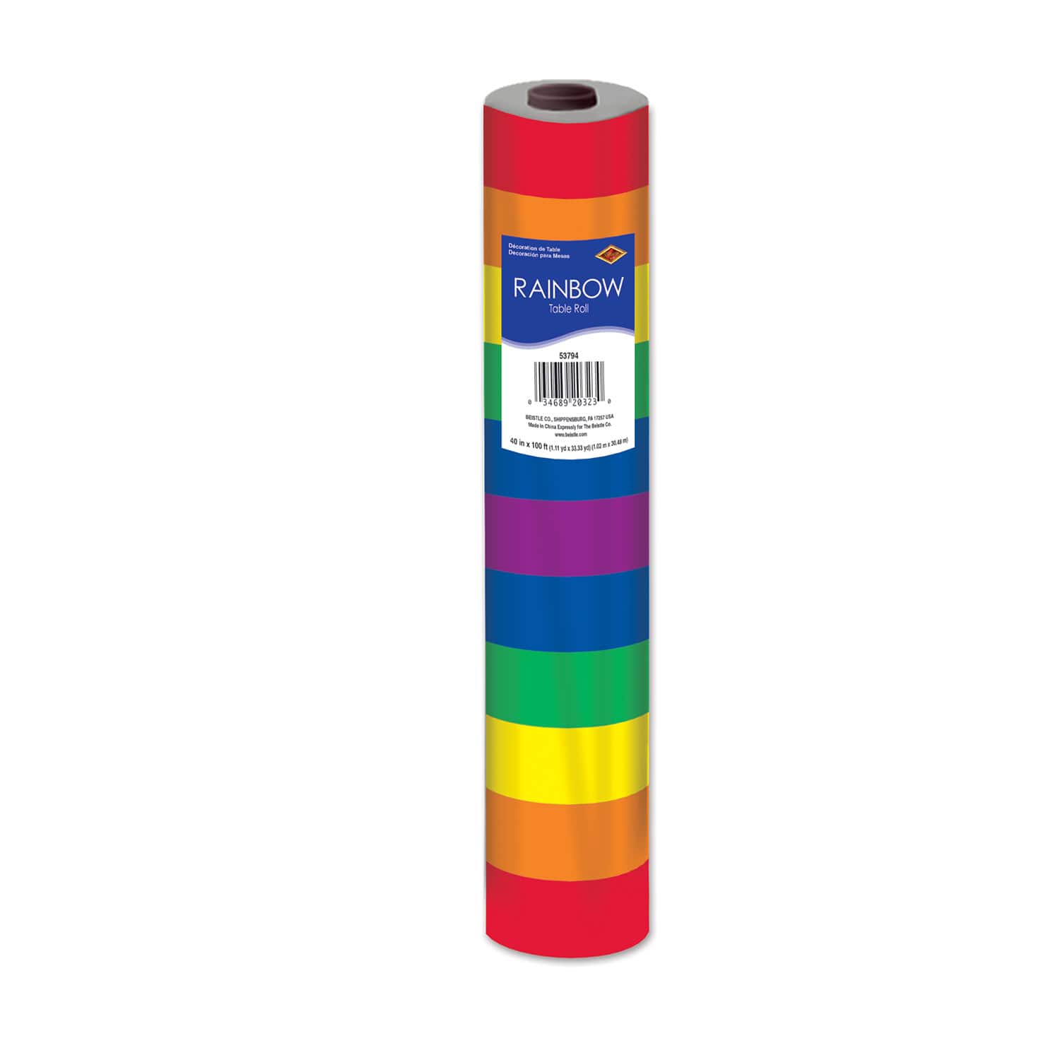 Beistle 40" x 100ft. Rainbow Plastic Table Roll
