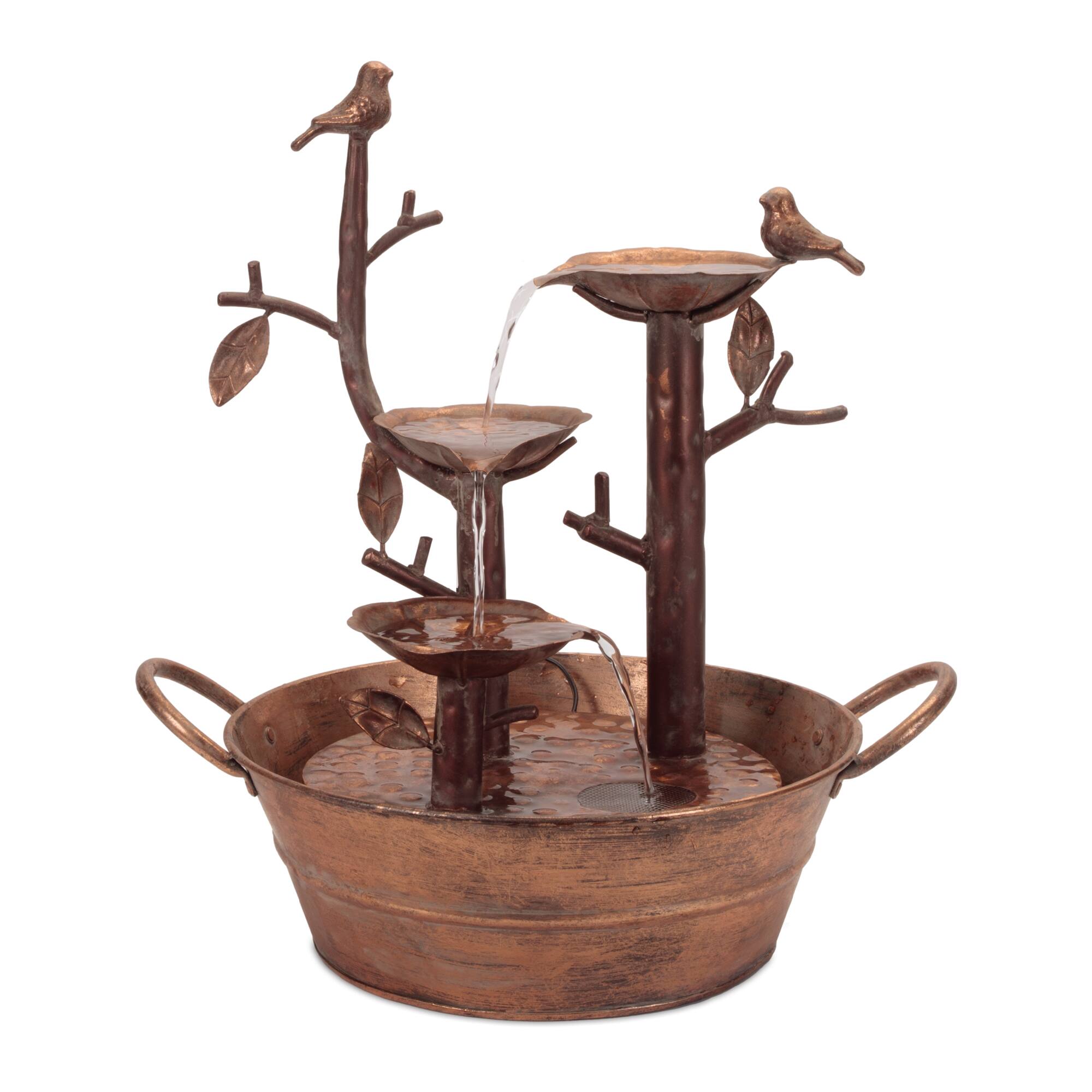18.75" Cascading Metal Bird Branch Fountain