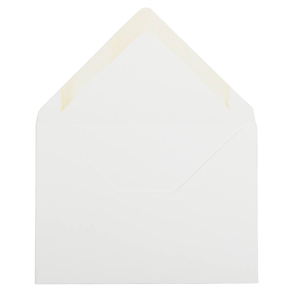 JAM Paper A7 Bright White Wove Strathmore Invitation Envelopes with Euro Flap