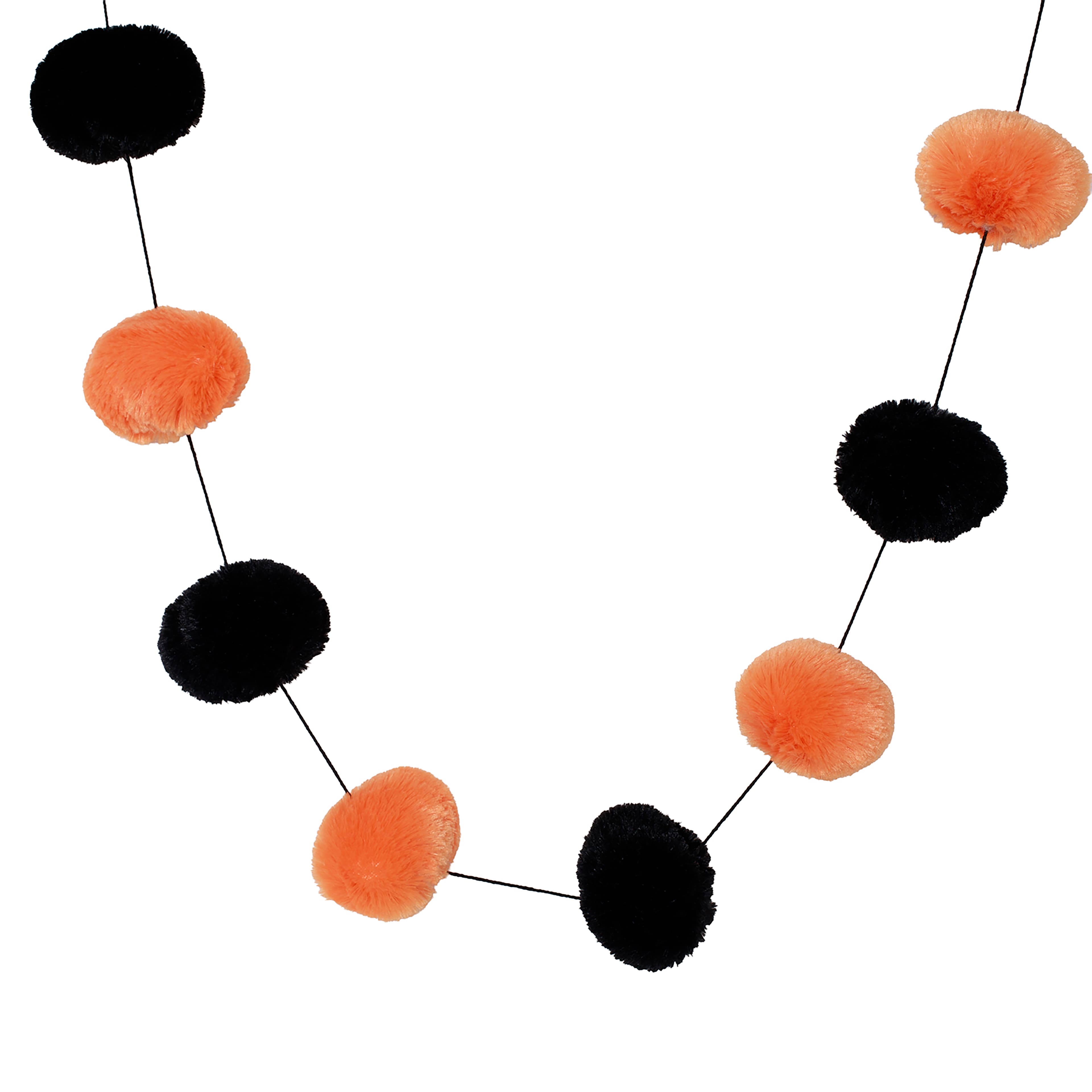 6ft. Black & Orange Pom Pom Garland by Ashland®