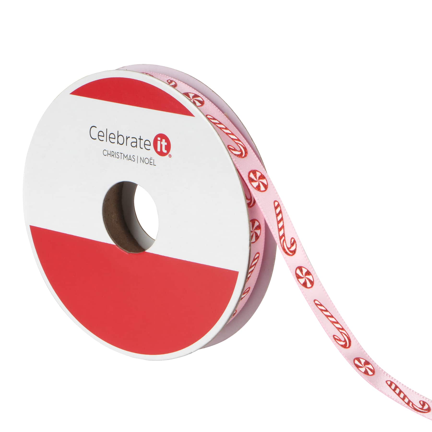 3/8" x 4yd. Pink Peppermint Candy Ribbon by Celebrate It®