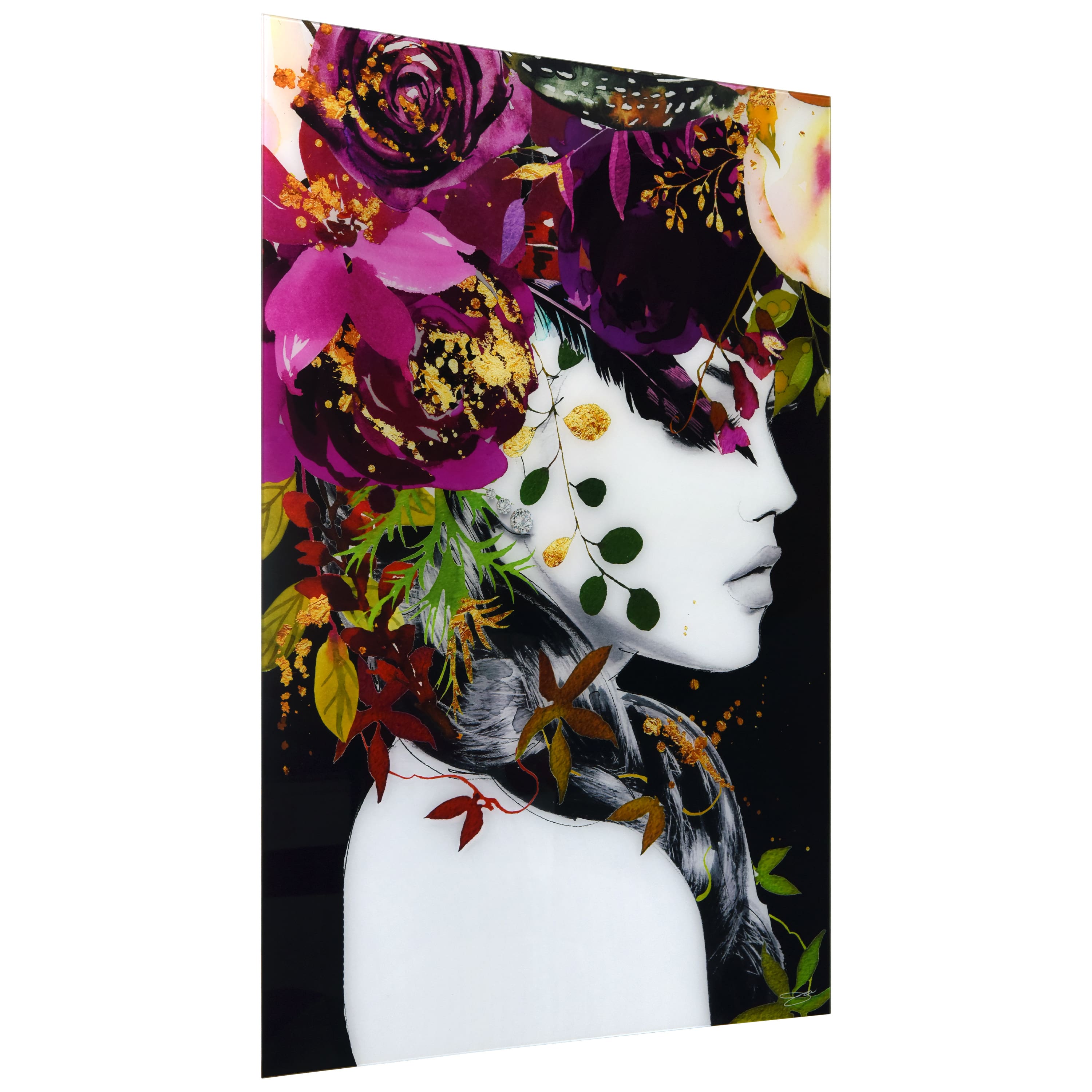 Empire Art Direct 32" x 48" Purple Rain Free Floating Printed Tempered Glass Wall Art