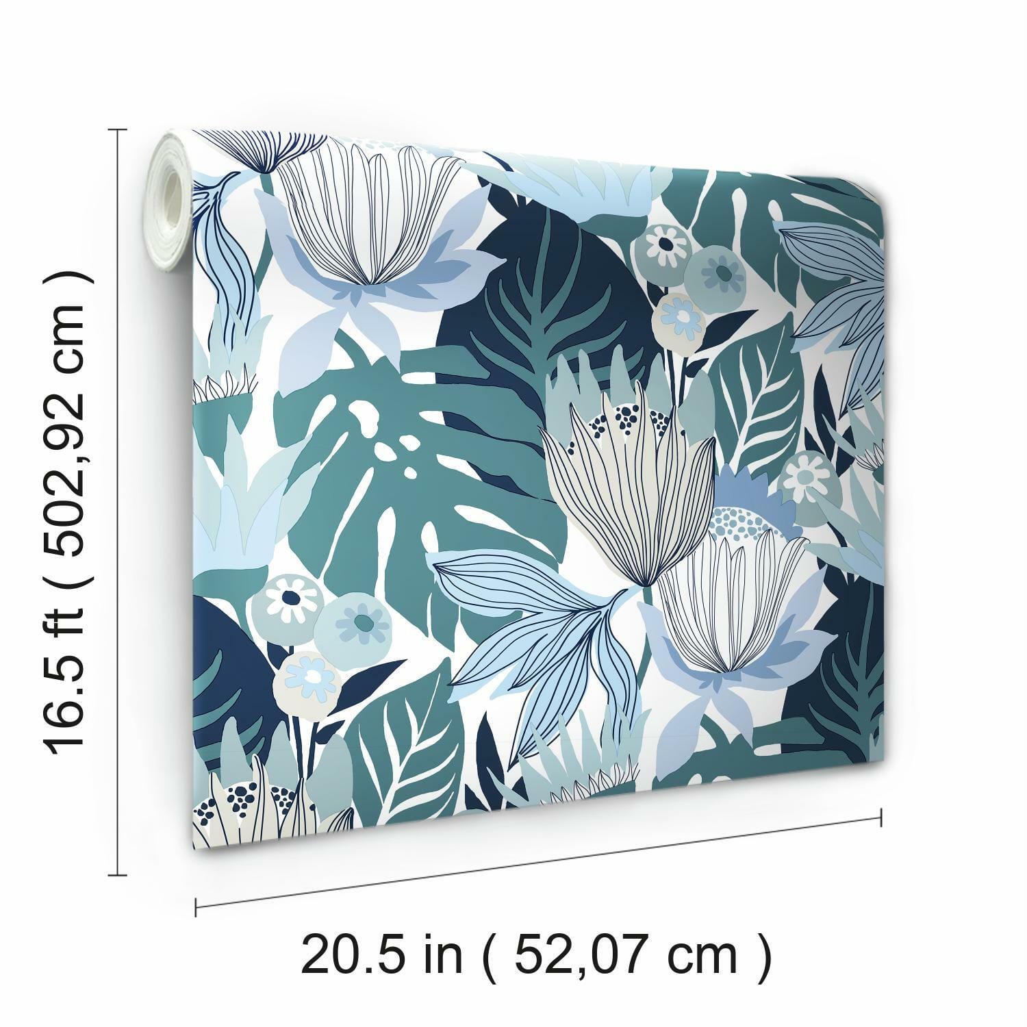 RoomMates Retro Tropical Leaves Peel & Stick Wallpaper