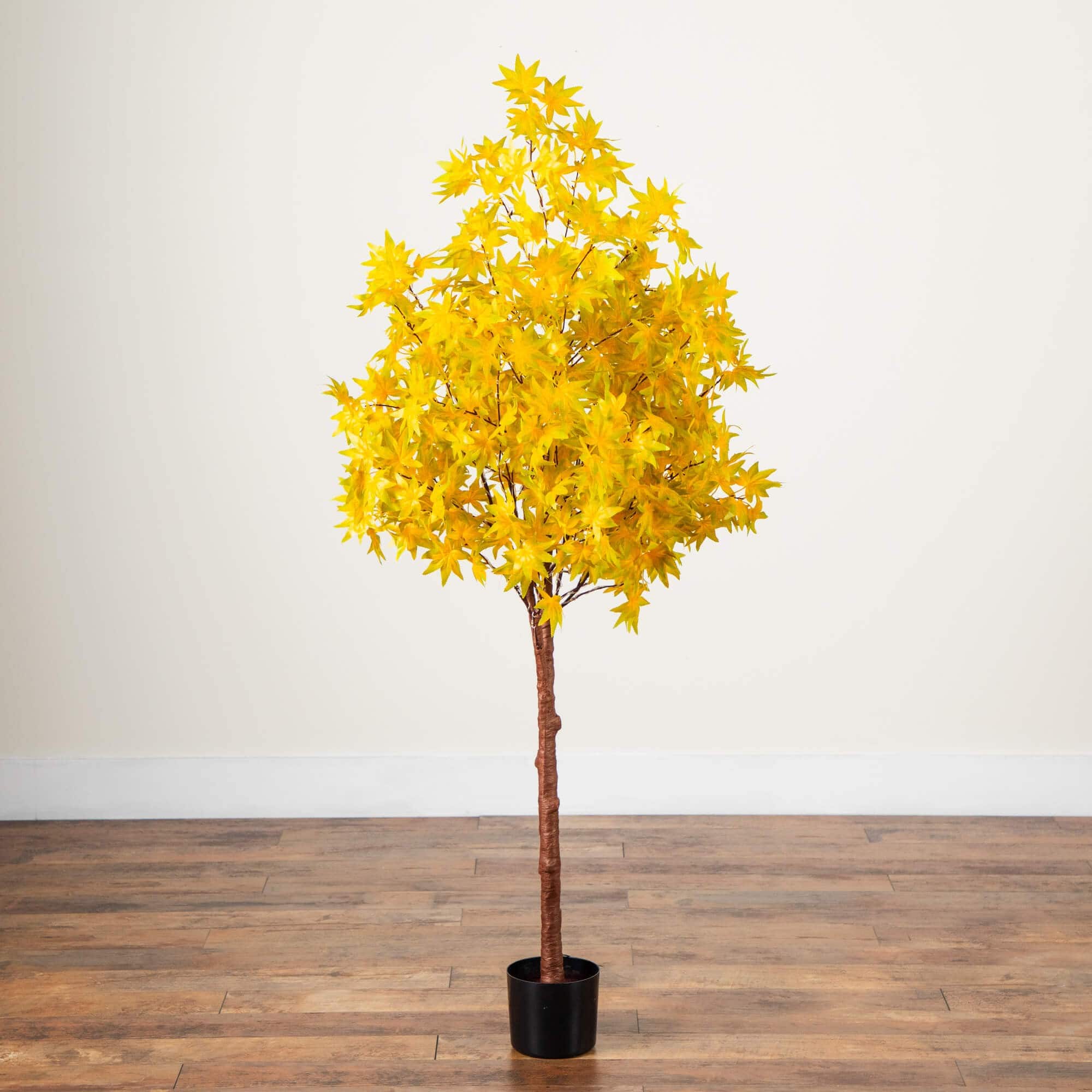 5ft. Pre-Lit Yellow Autumn Maple Artificial Fall Tree with 250 Warm White LED Lights