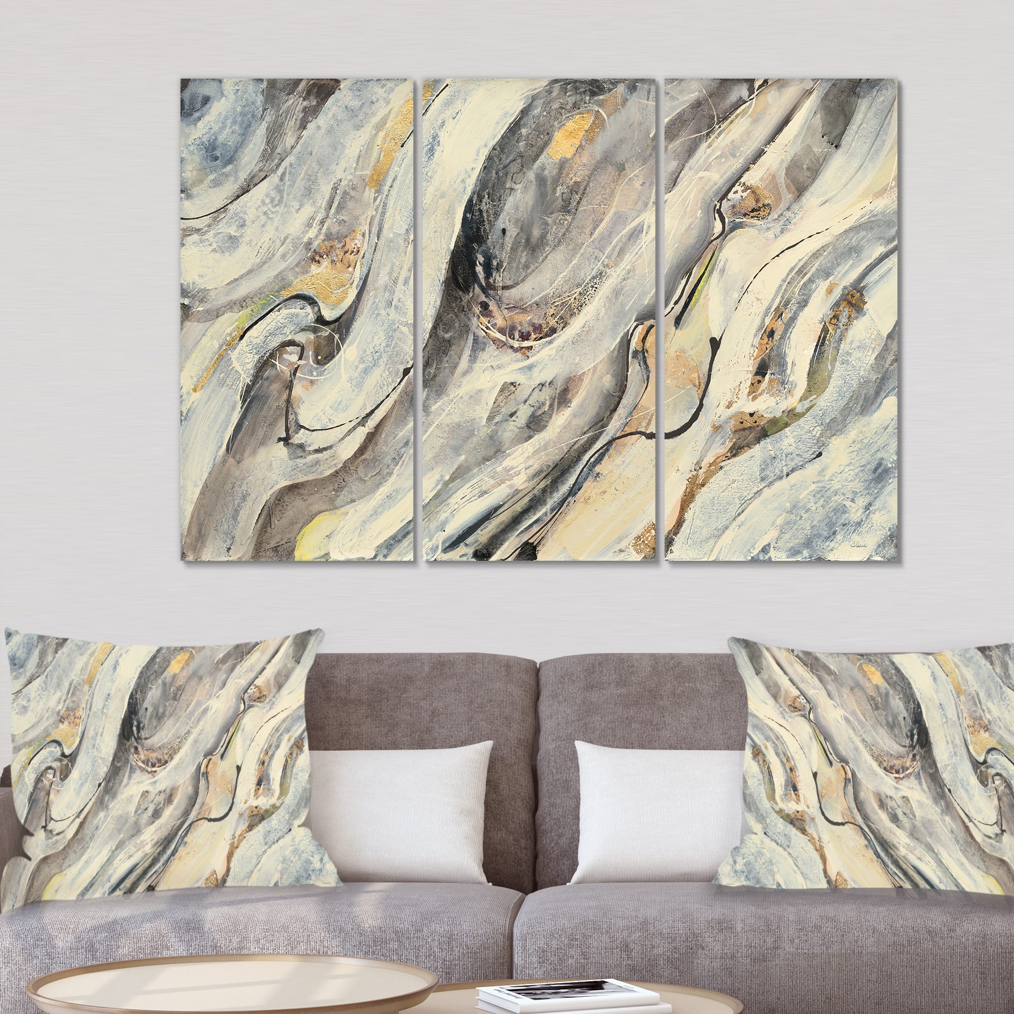 Designart - Glam Golden Falls