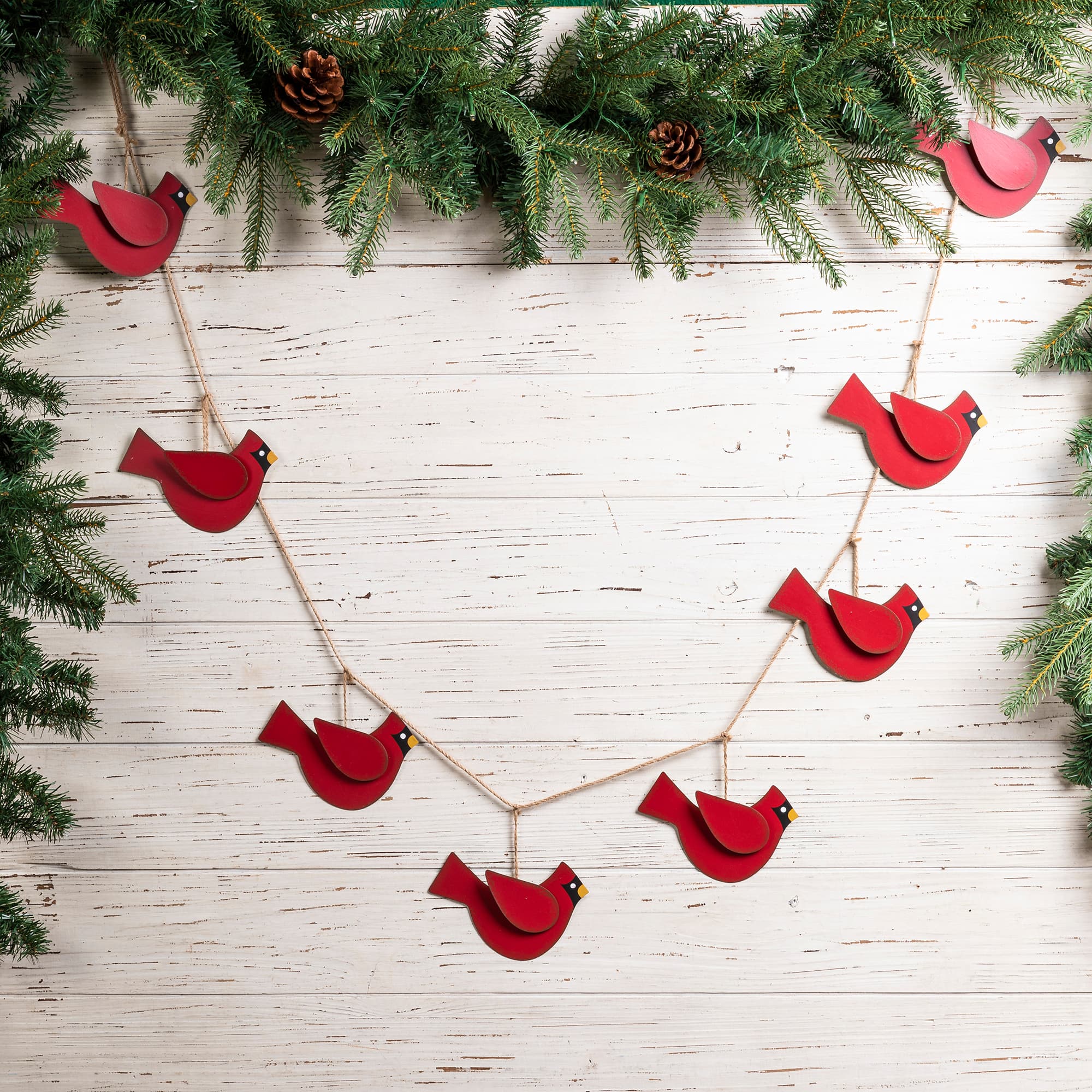 Glitzhome® 6ft. Metal Christmas Birds Garland Set