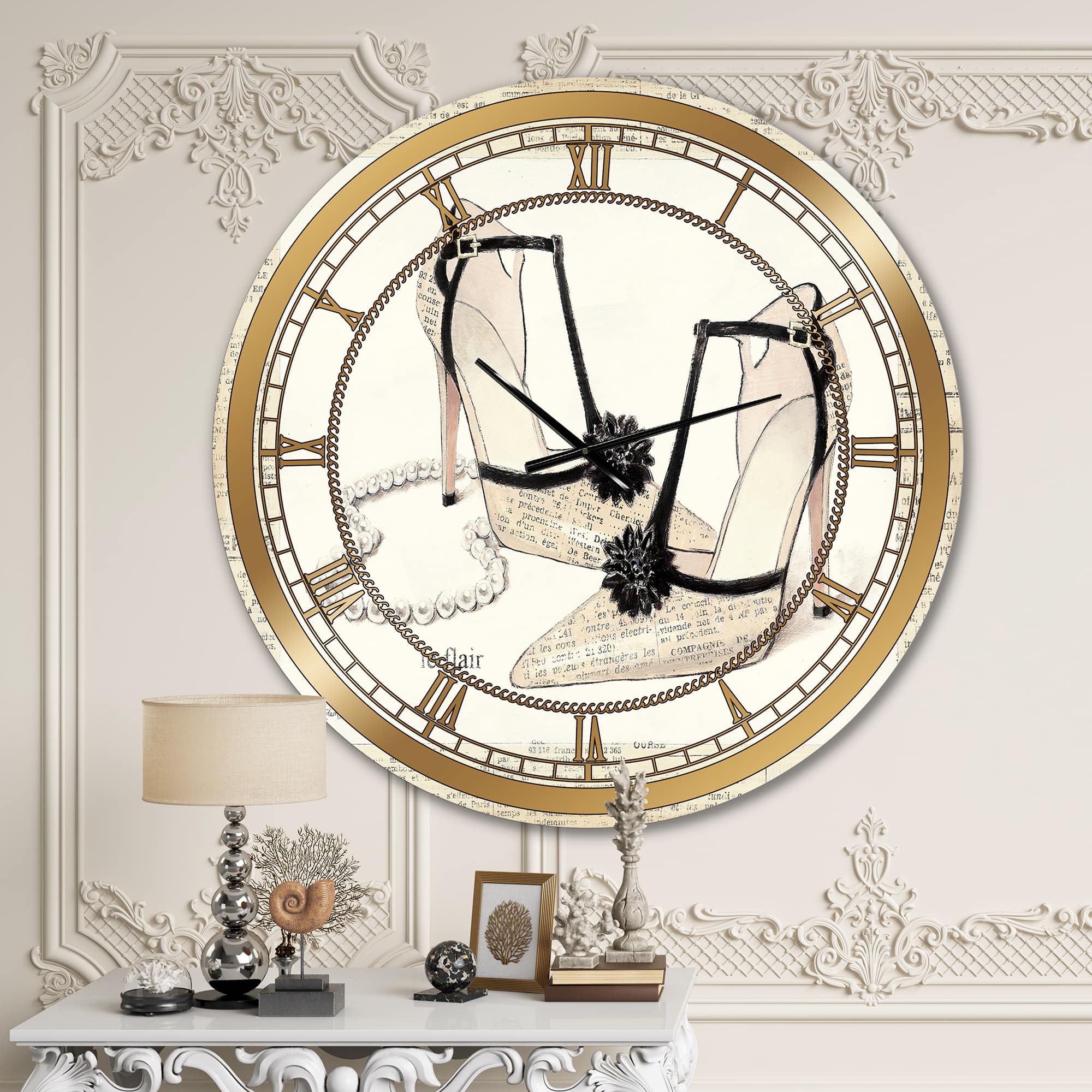 Designart Chic Glam Closet III Glam Wall Clock
