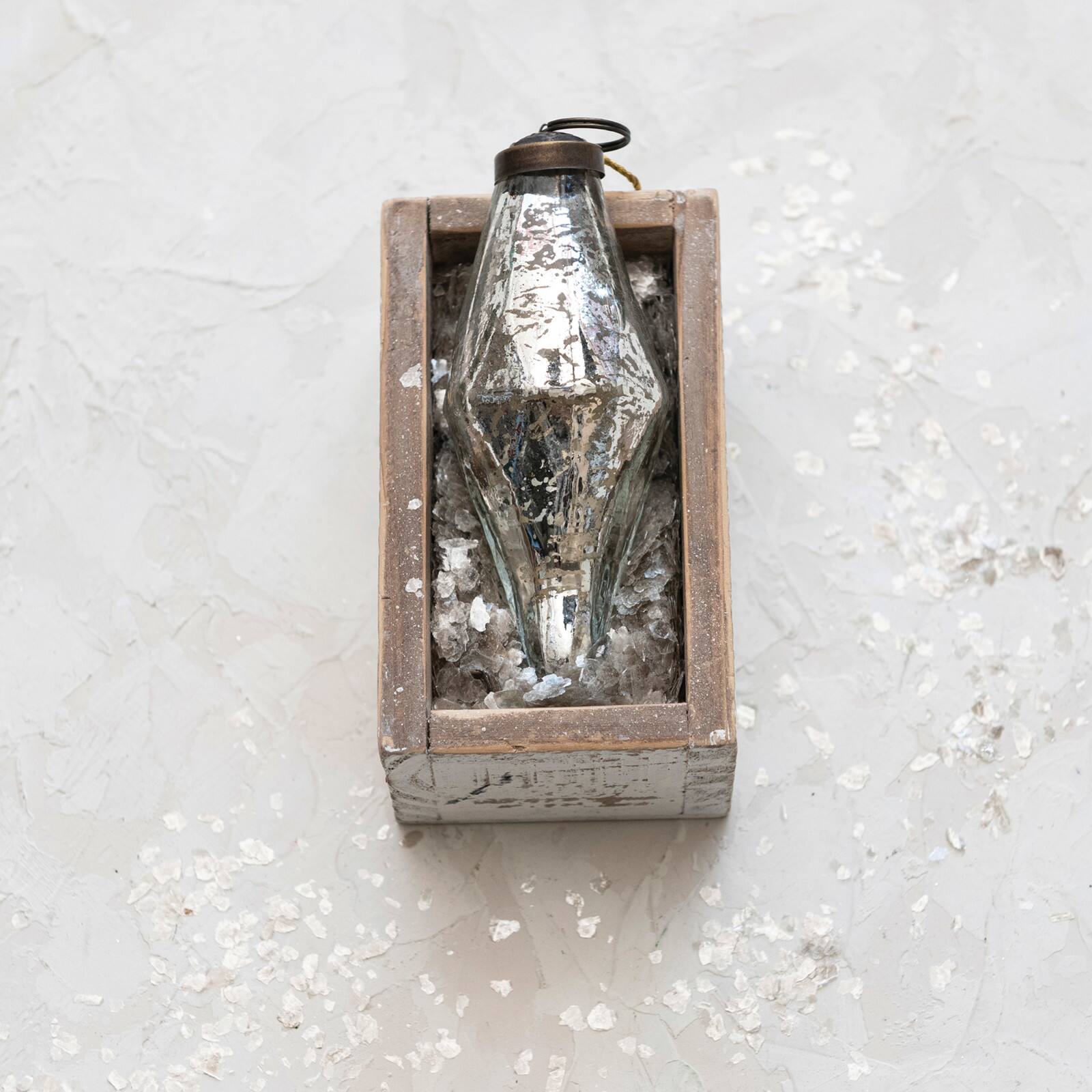 Hello Honey® 12 Pack 4" Silver Mercury Glass Teardrop Ornaments