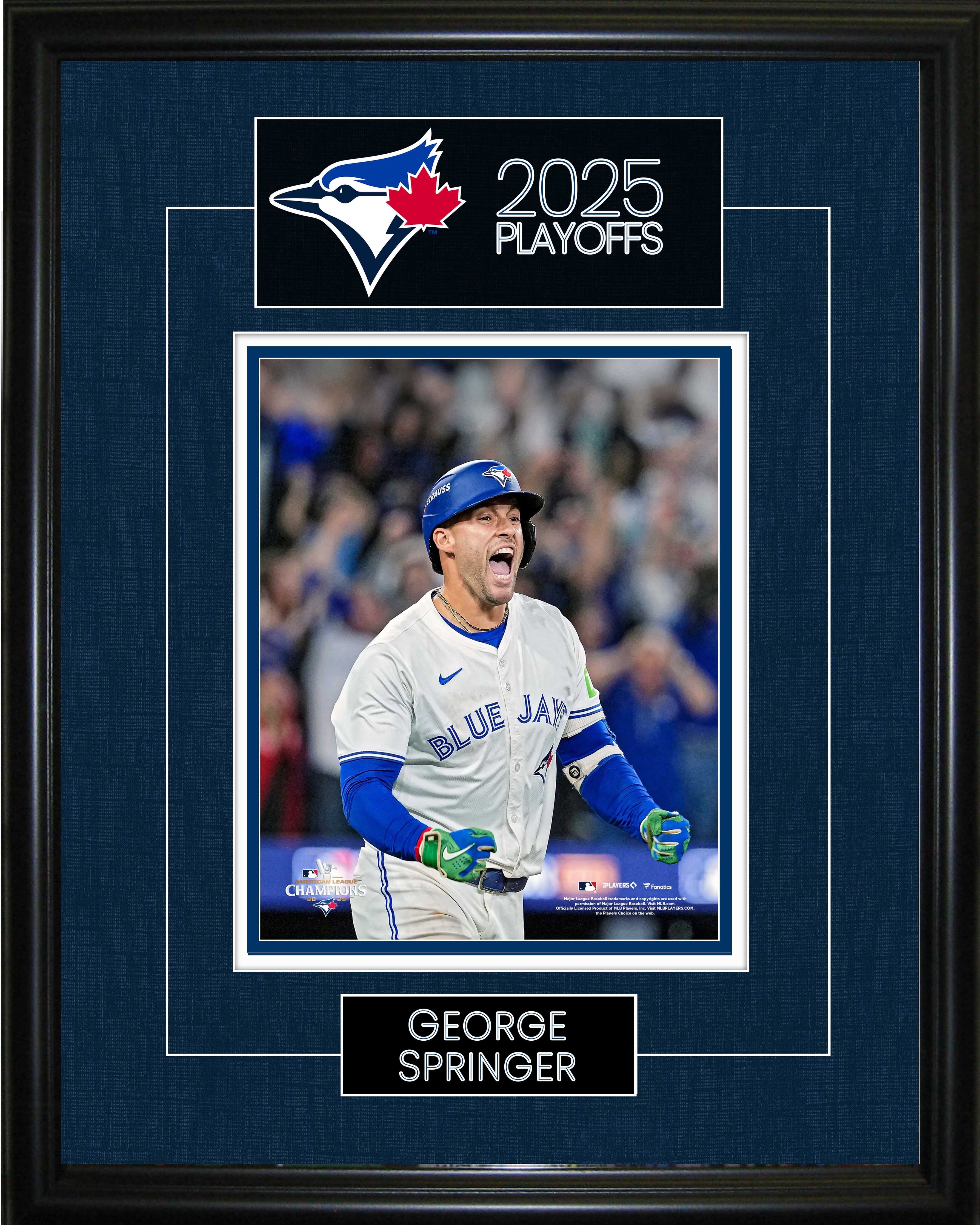George Springer Framed 8" x 10" Toronto Blue Jays 2025 Playoffs 16" x 20"
