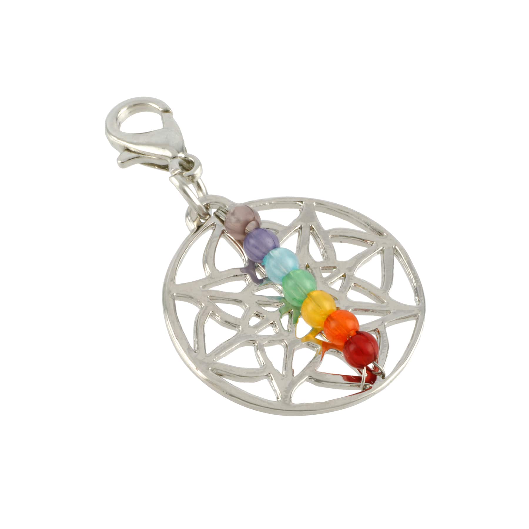 12 Pack: Rhodium Chakra Charm by Bead Landing™