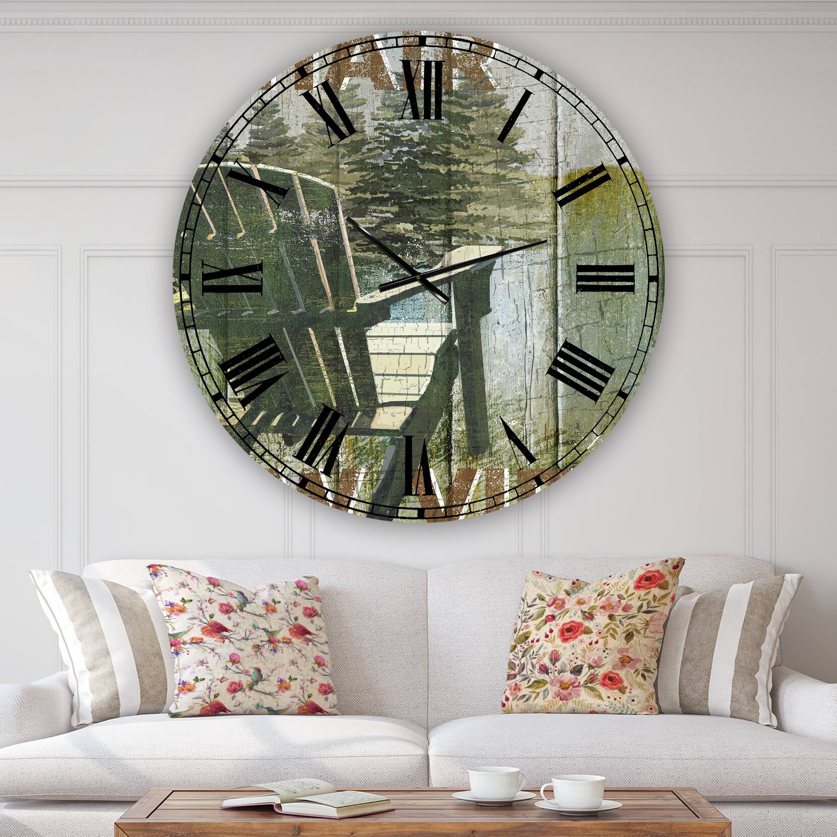 Designart 'Open Season Viewing Large Traditional Wall Clock