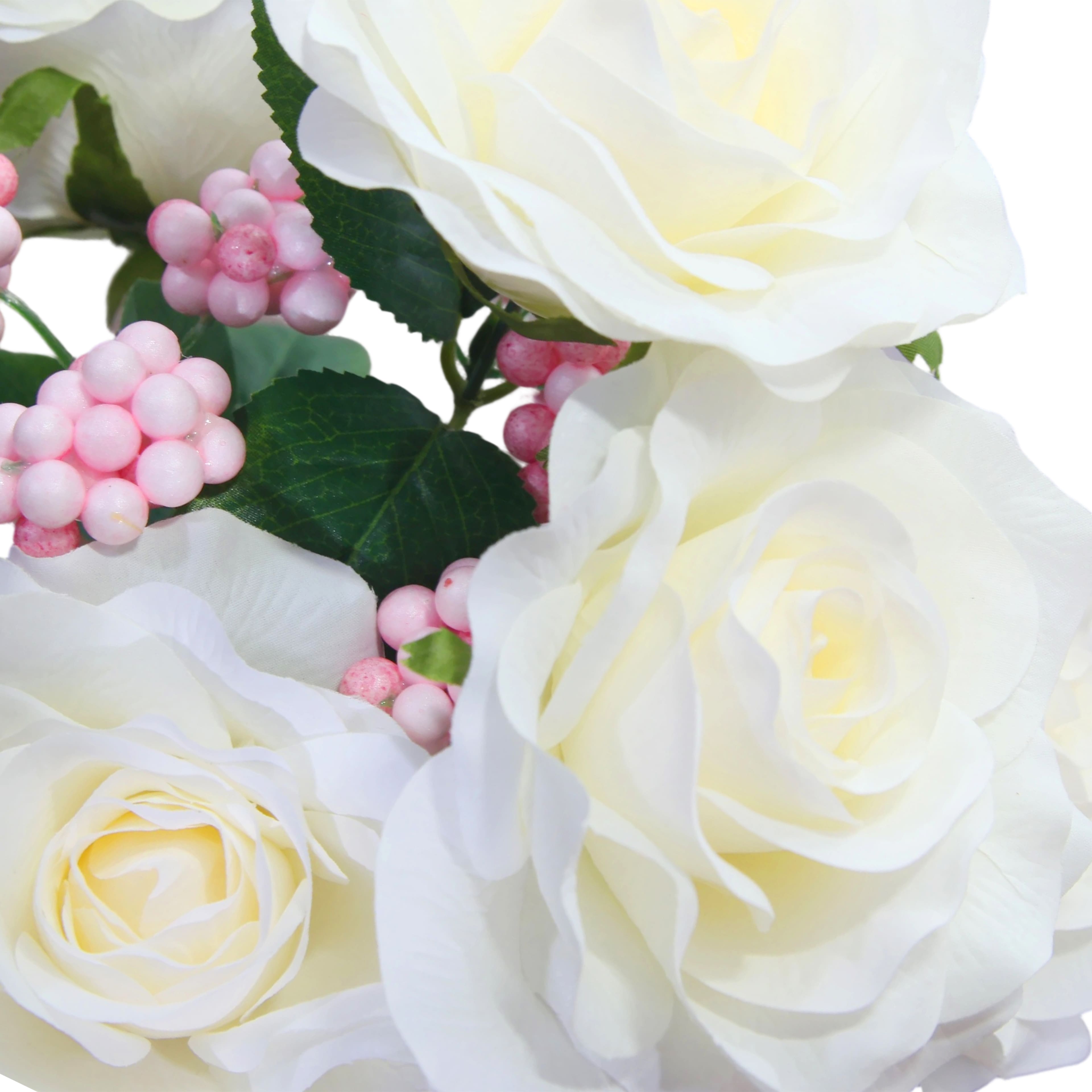 17" Cream Rose & Berry Deluxe Bush by Ashland®