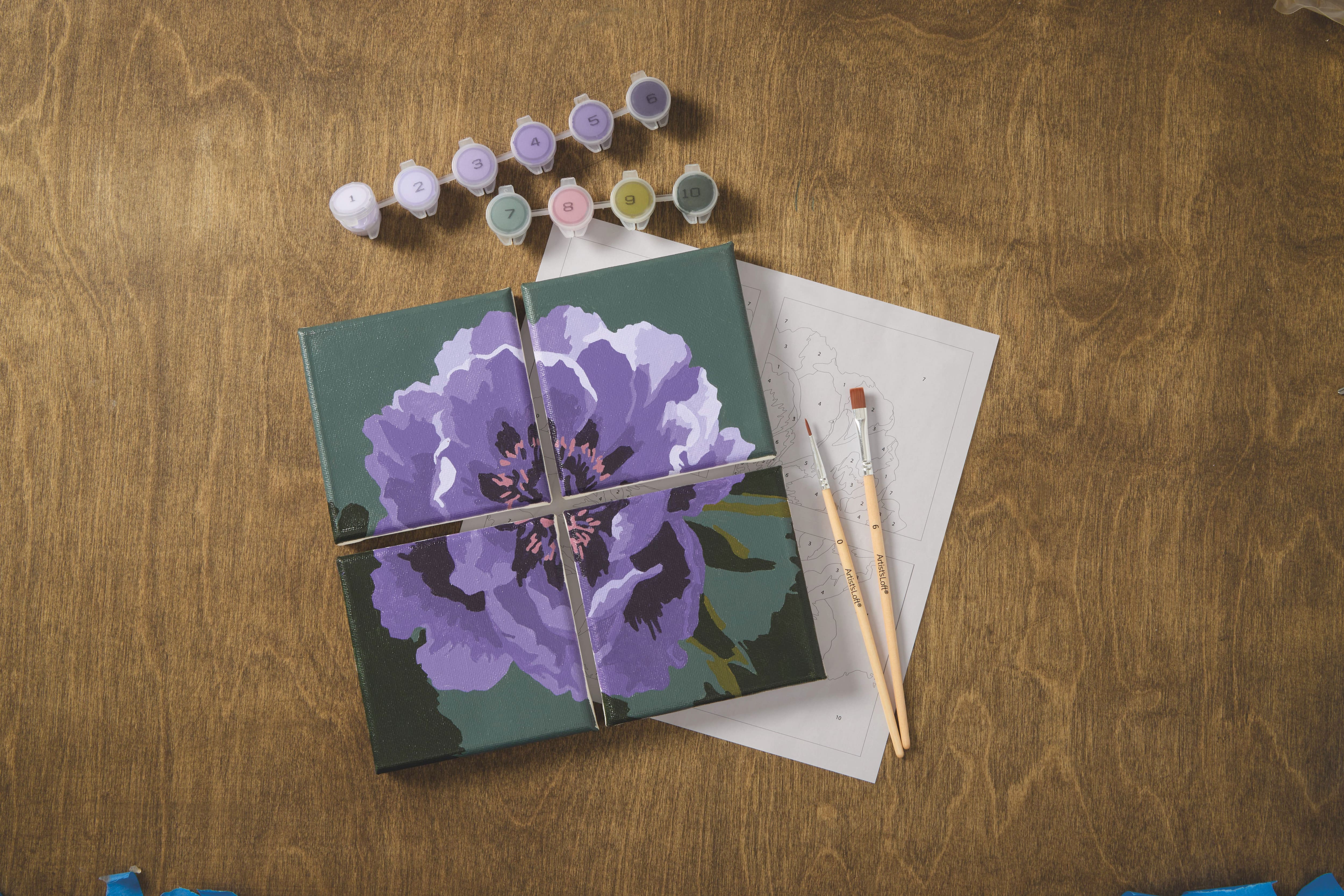 Purple Flower Paint-by-Number Gallery Mini Kit by Artist's Loft®