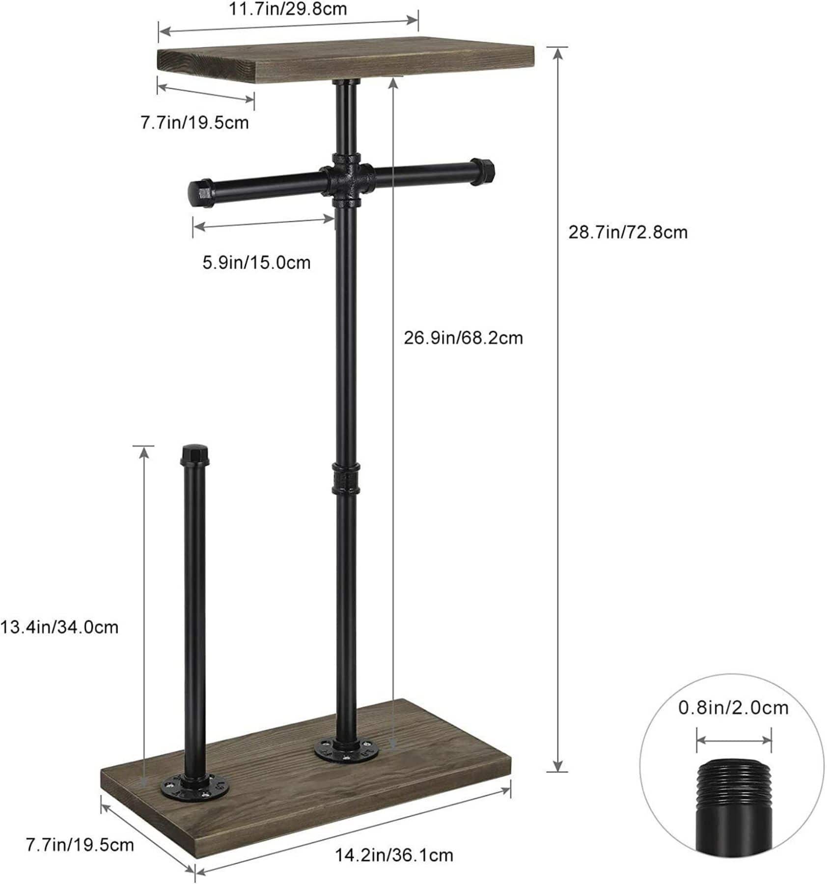 Brown Toilet Paper Holder with Shelf