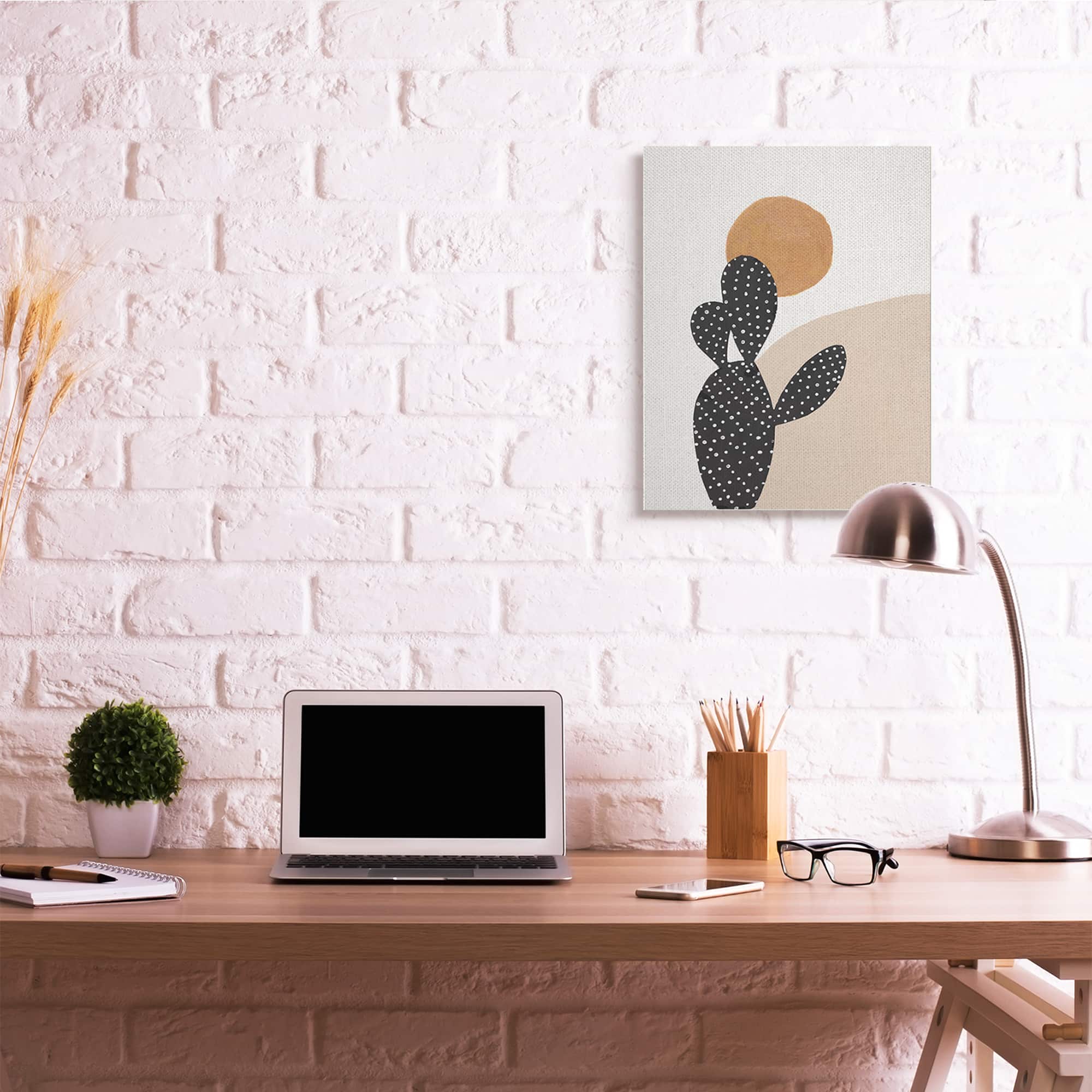Stupell Industries Prickly Pear Terracotta Abstract Landscape Desert Sun Canvas Wall Art