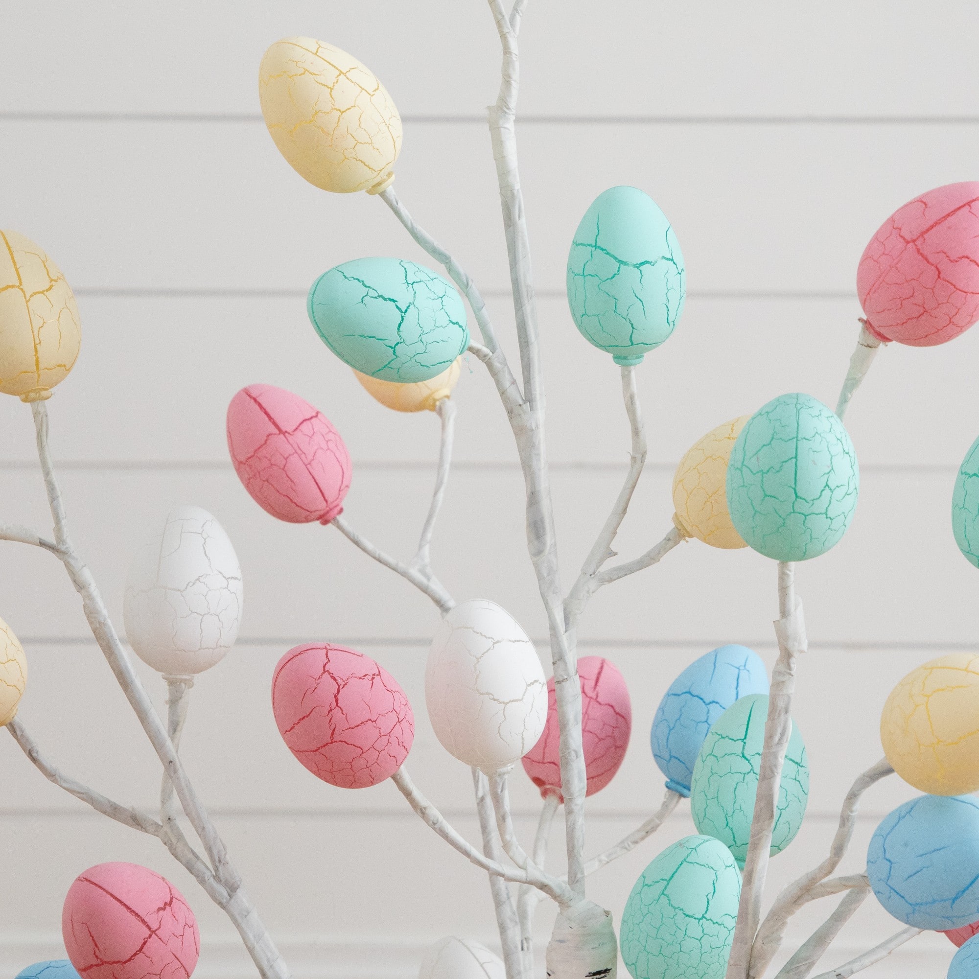 3ft. Pre-Lit Artificial Easter Twig Tree with 40 Egg Shaped LED Ornaments
