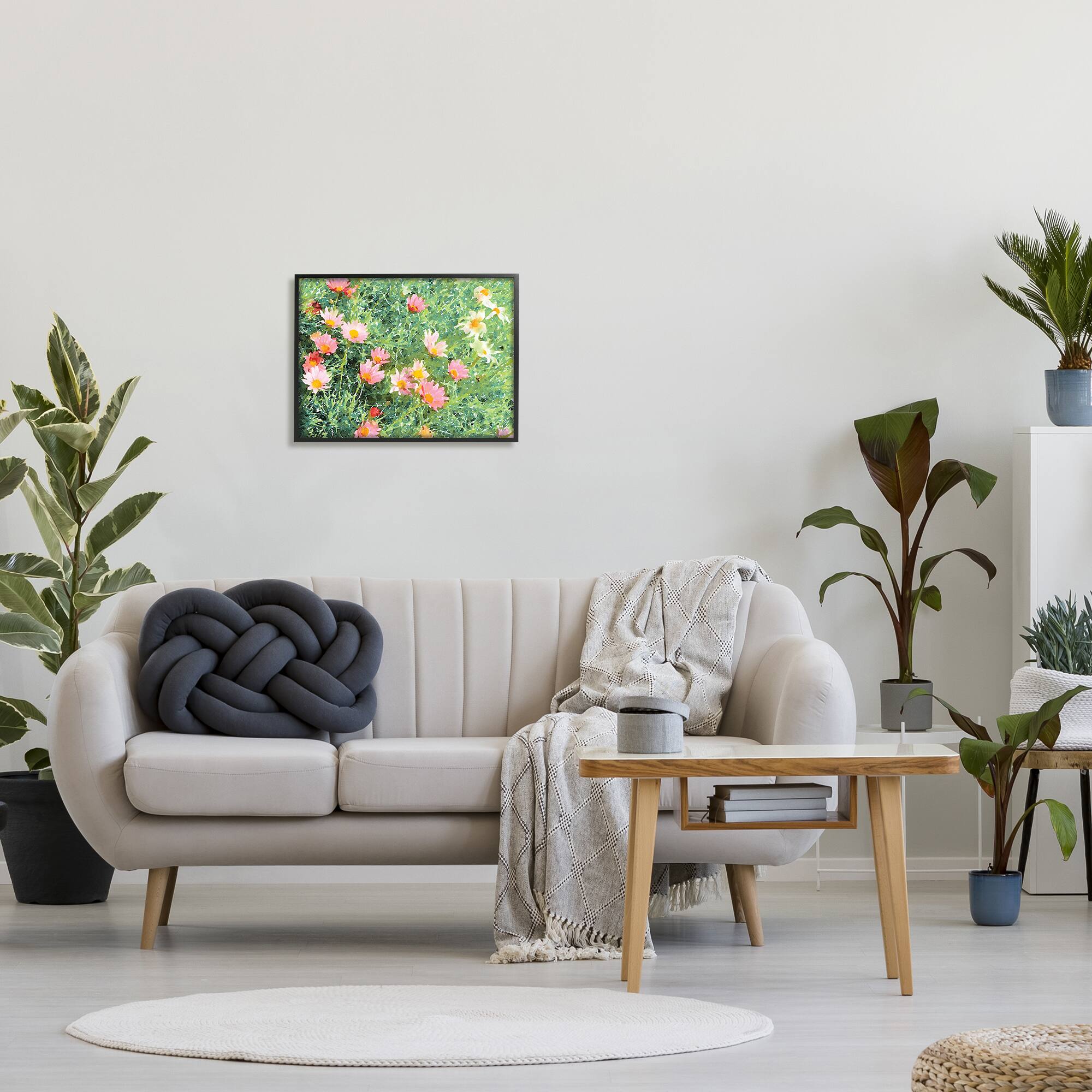 Stupell Industries Impressionistic Pink Carnations In Green Field in Frame Wall Art