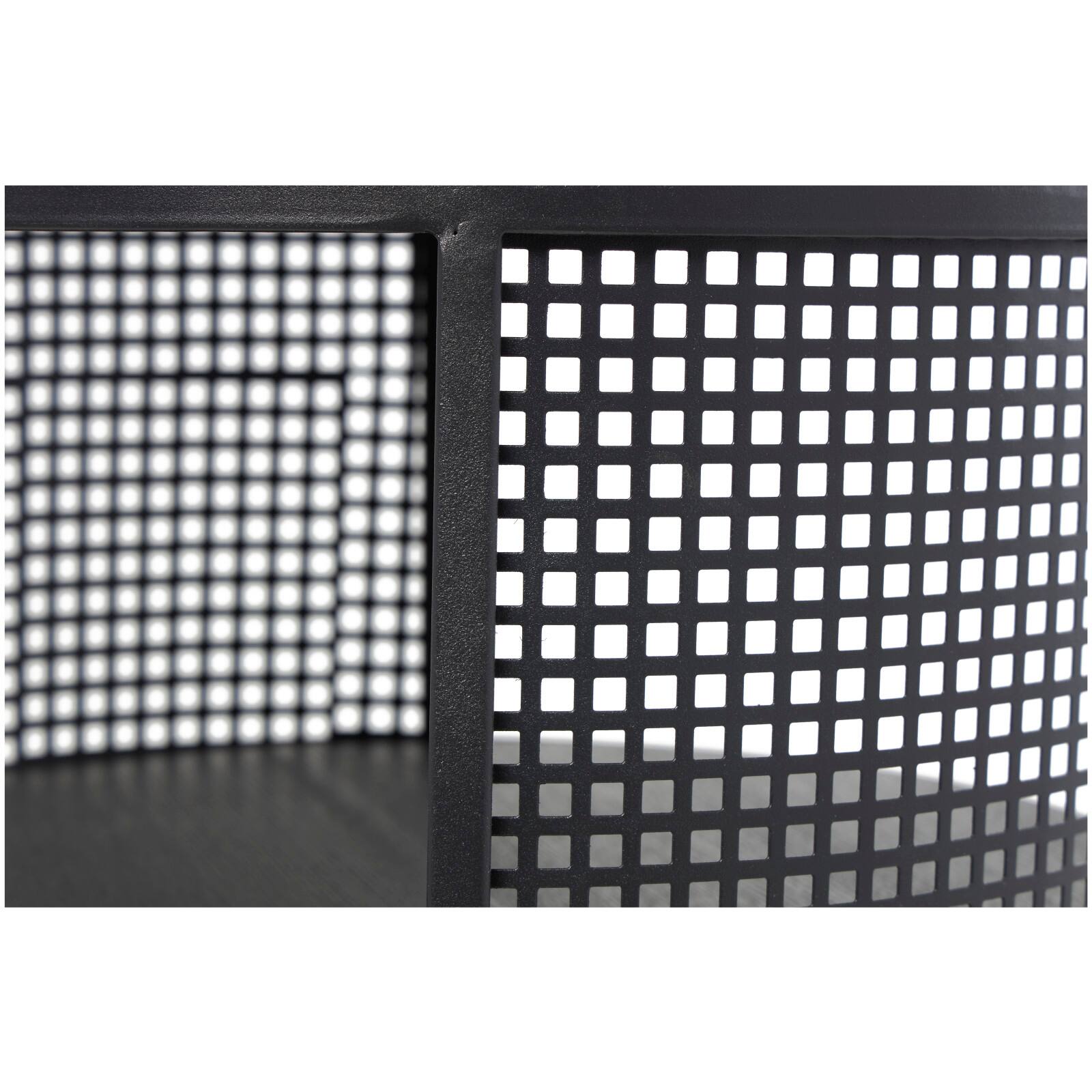 21" Black Metal Open Grid Frame Accent Table
