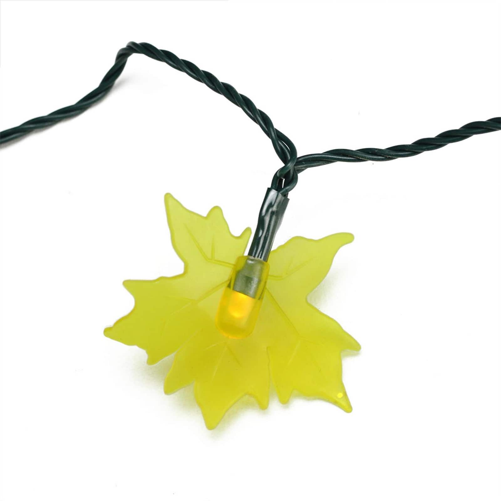 10ct. Yellow LED Maple Leaf Thanksgiving Novelty String Lights