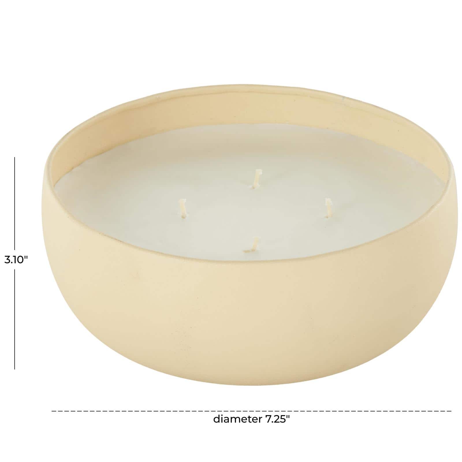 Ivory and Iris 34oz. Beige 4 Wick Rose Blossom & Sandalwood Scented Textured Metal Candle with White Wax
