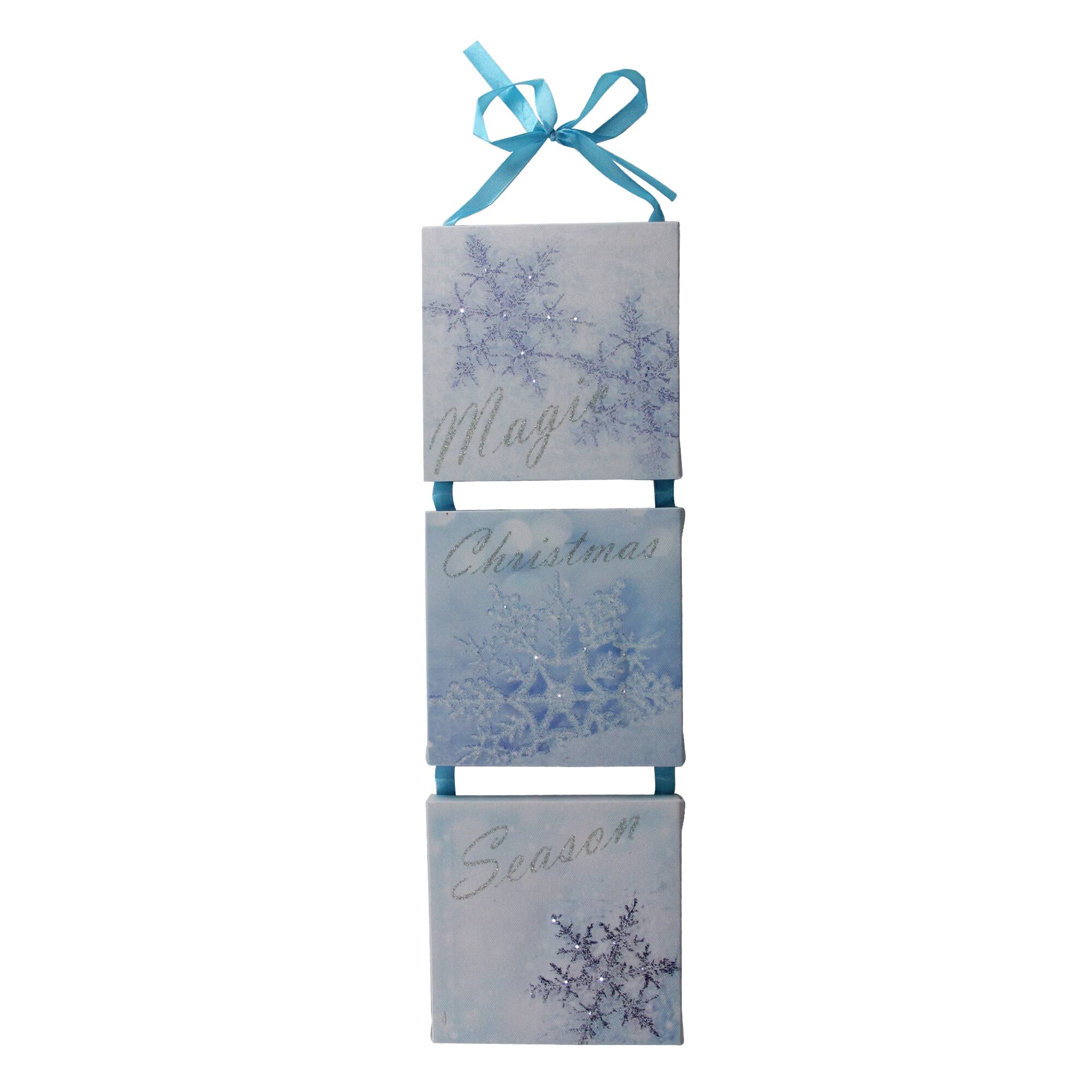 LED Lighted Winter Blue Magic Christmas Season Snowflake Wall Art