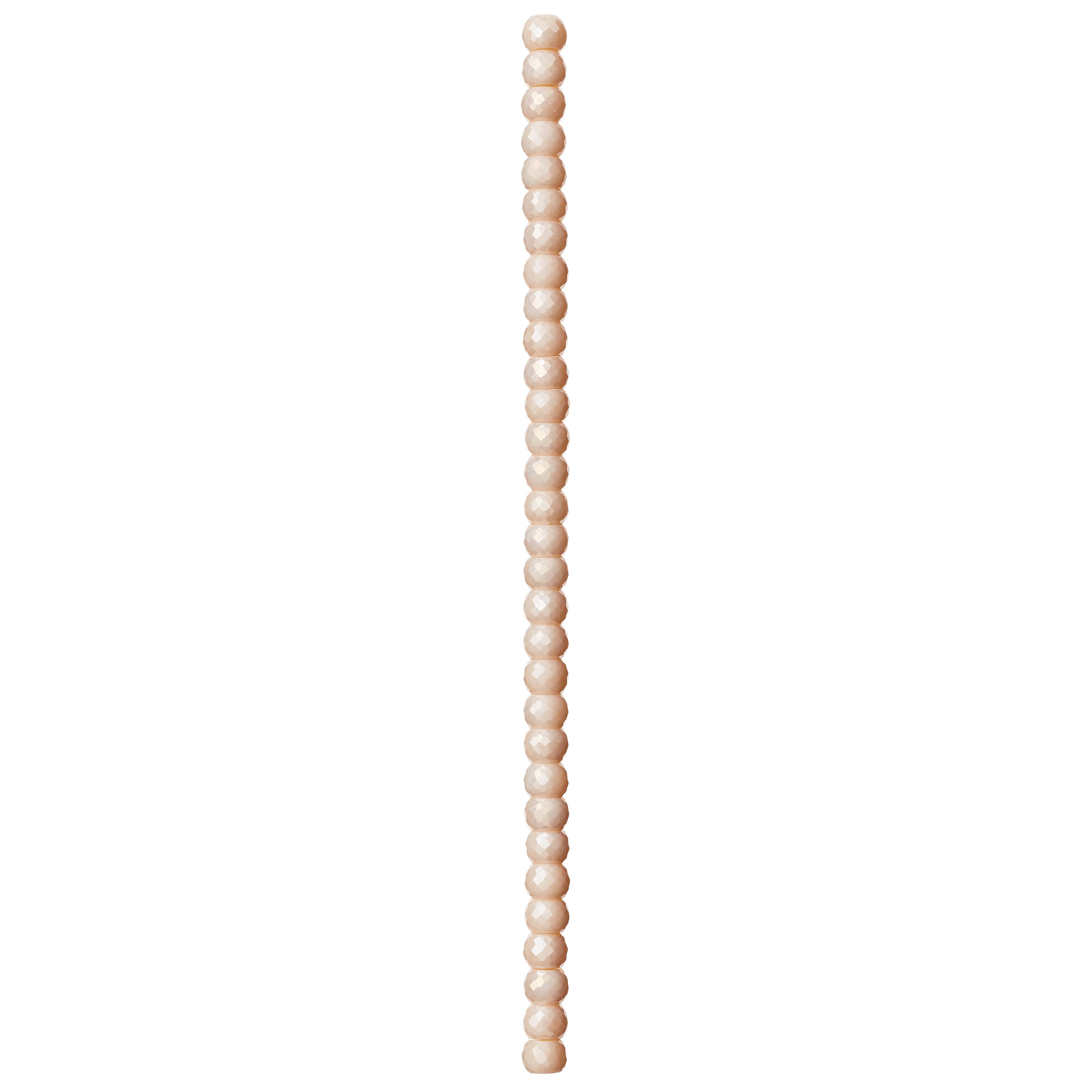 Silverite Champagne Faceted Glass Rondel Beads by Bead Landing™, 8mm